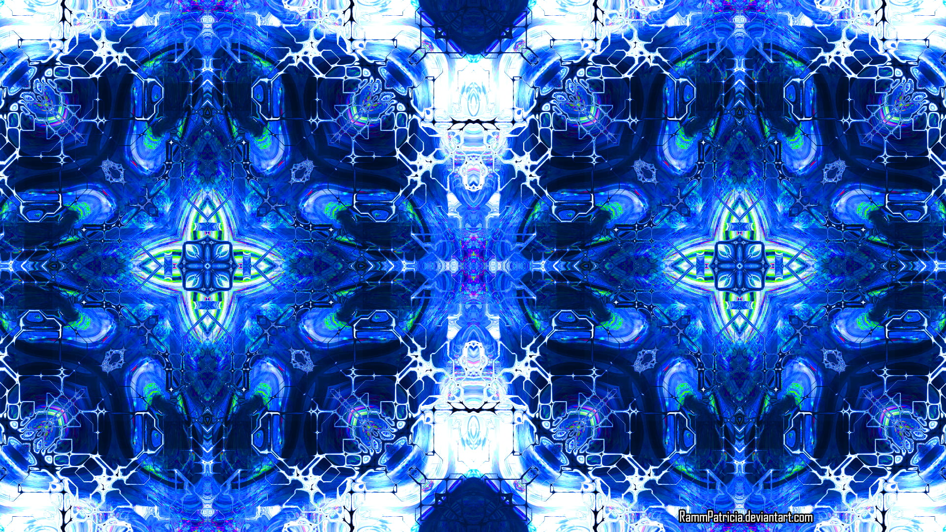 abstract, digital art, symmetry, science fiction, 1080P, kaleidoscope, watermarked, digital, RammPatricia, technology, HD Wallpaper