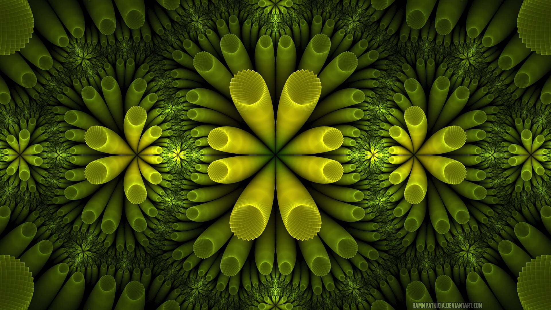 digital art, chaotica, RammPatricia, fractal, 1080P, microscopic, nature, abstract, plants, HD Wallpaper