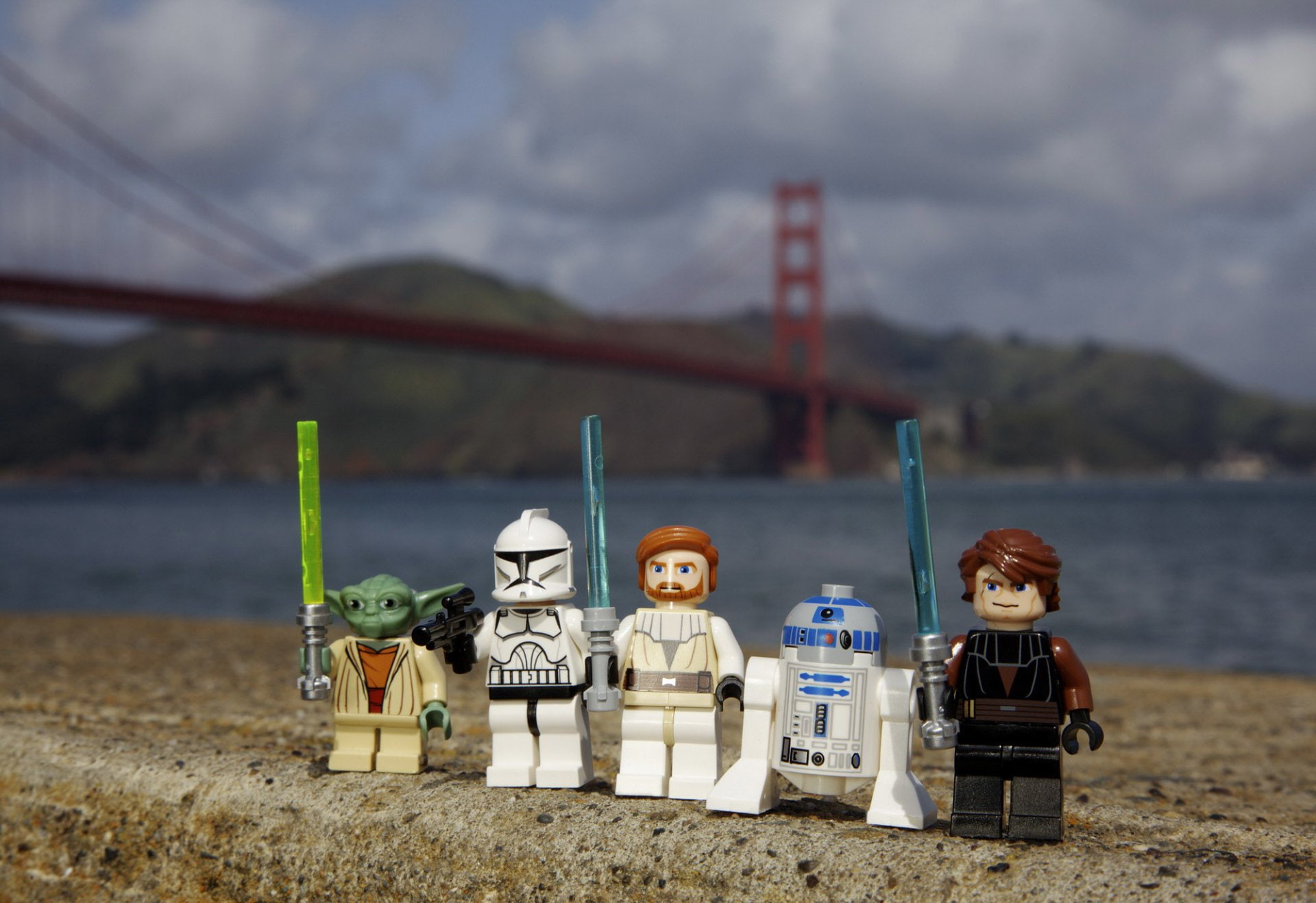 1080P, R2-D2, Lego, Anakin Skywalker, Clone Trooper, Yoda, Obi-Wan Kenobi, Star Wars, HD Wallpaper