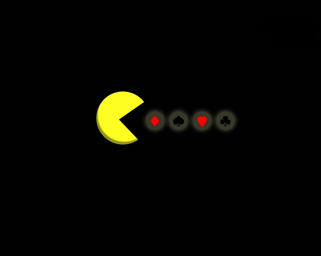 copy space, single object, cut out, studio shot, indoors, simple background, close-up, Pac-Man, night, red, minimalism, anthropomorphic smiley face, black background, HD Wallpaper