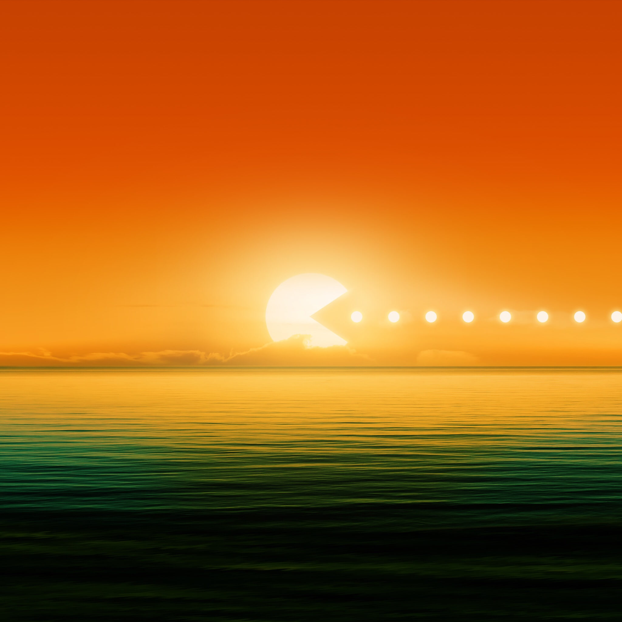 1080P, Pac-Man, Sunset, Phone HD Wallpaper