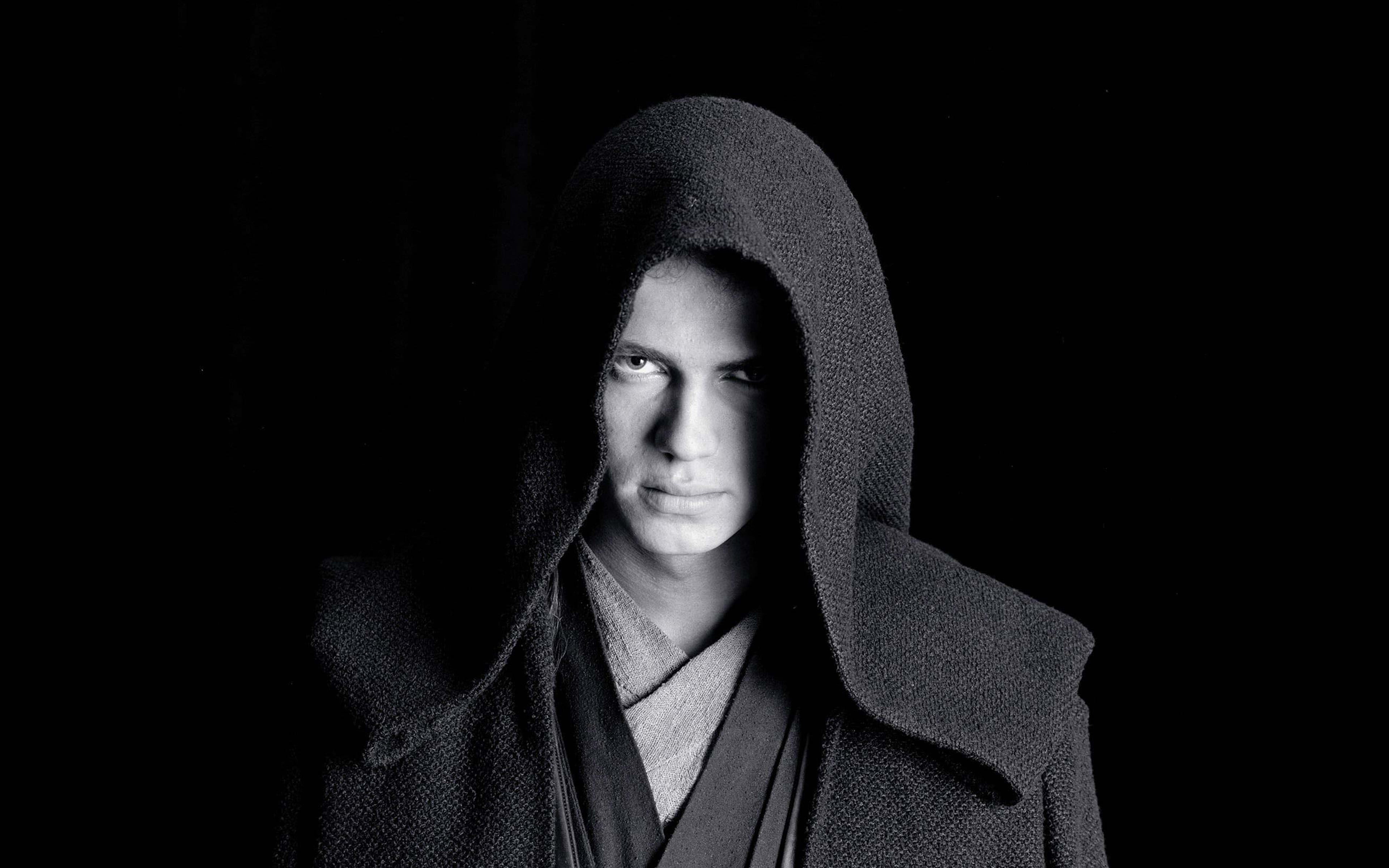 studio shot, film, leisure activity, starwars, anakin, teenager, headshot, black background, young men, looking at camera, skywalker, human face, hood - clothing, HD Wallpaper