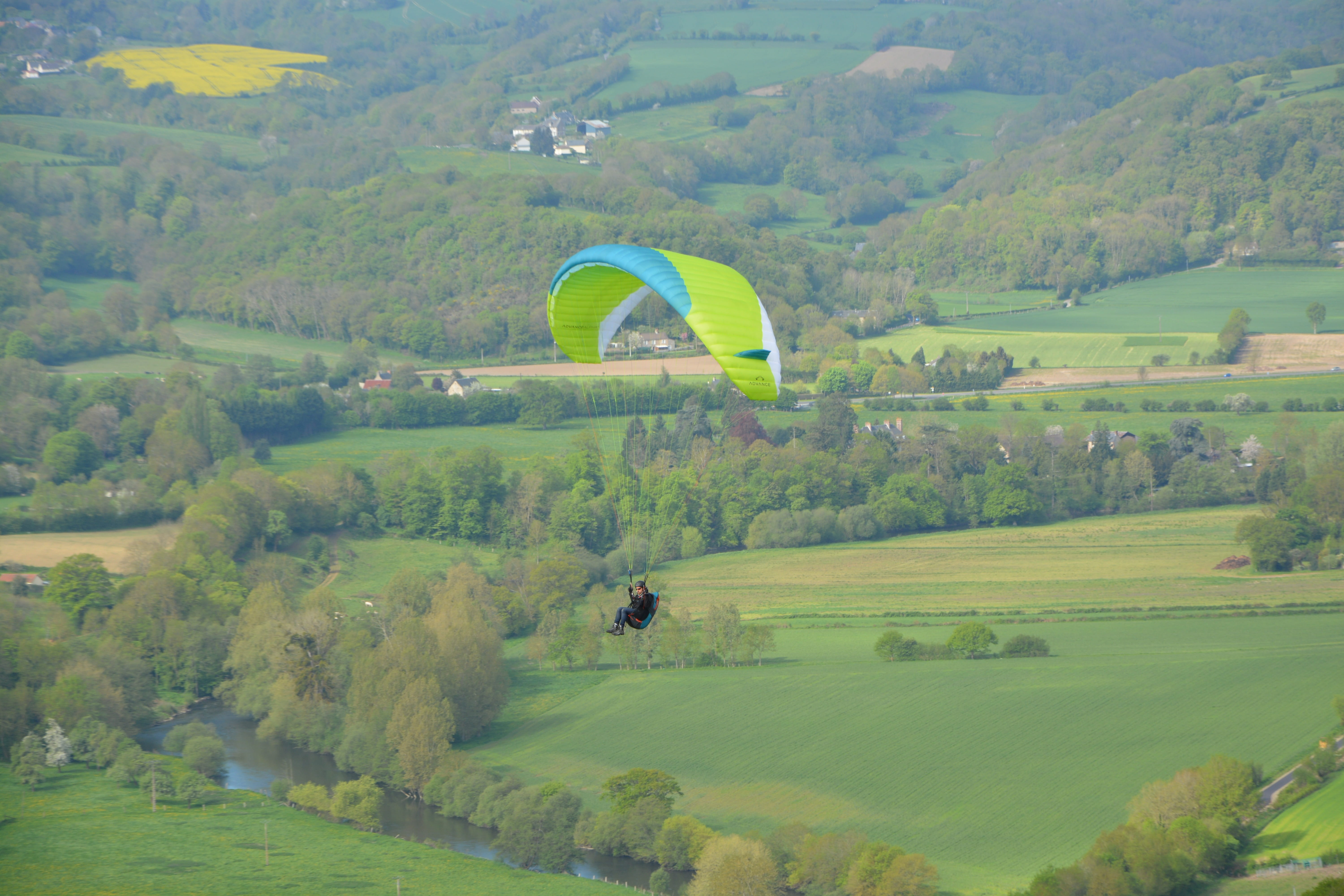 landscape, green color, beauty in nature, nature, leisure, sailing paragliding, leisure sports, no people, day, tranquility, transportation, scenics - nature, HD Wallpaper