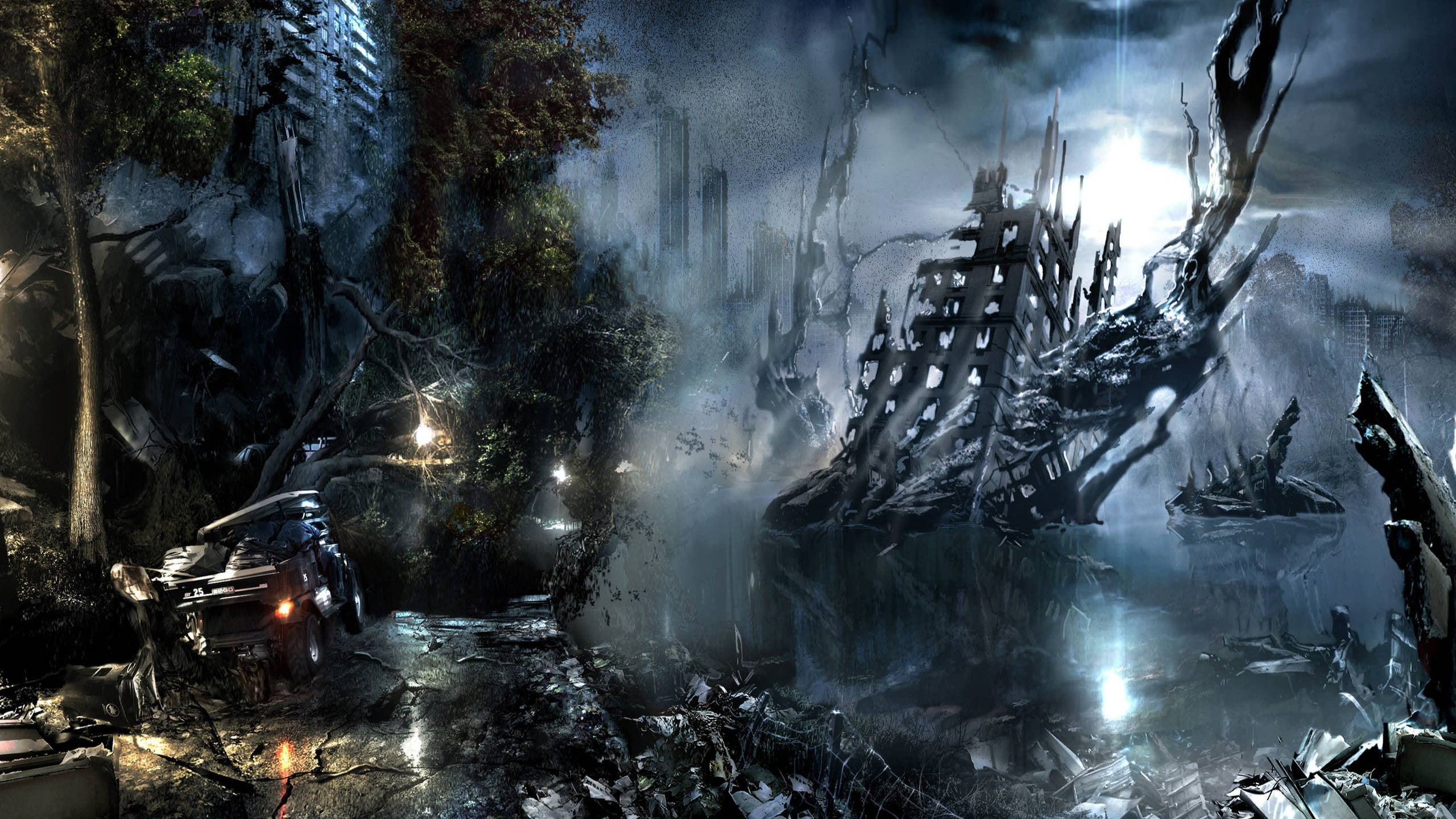 video games, fantasy art, digital, 2K, nature, cold temperature, no people, scenics - nature, environment, Alone in the Dark, winter, flowing water, HD Wallpaper