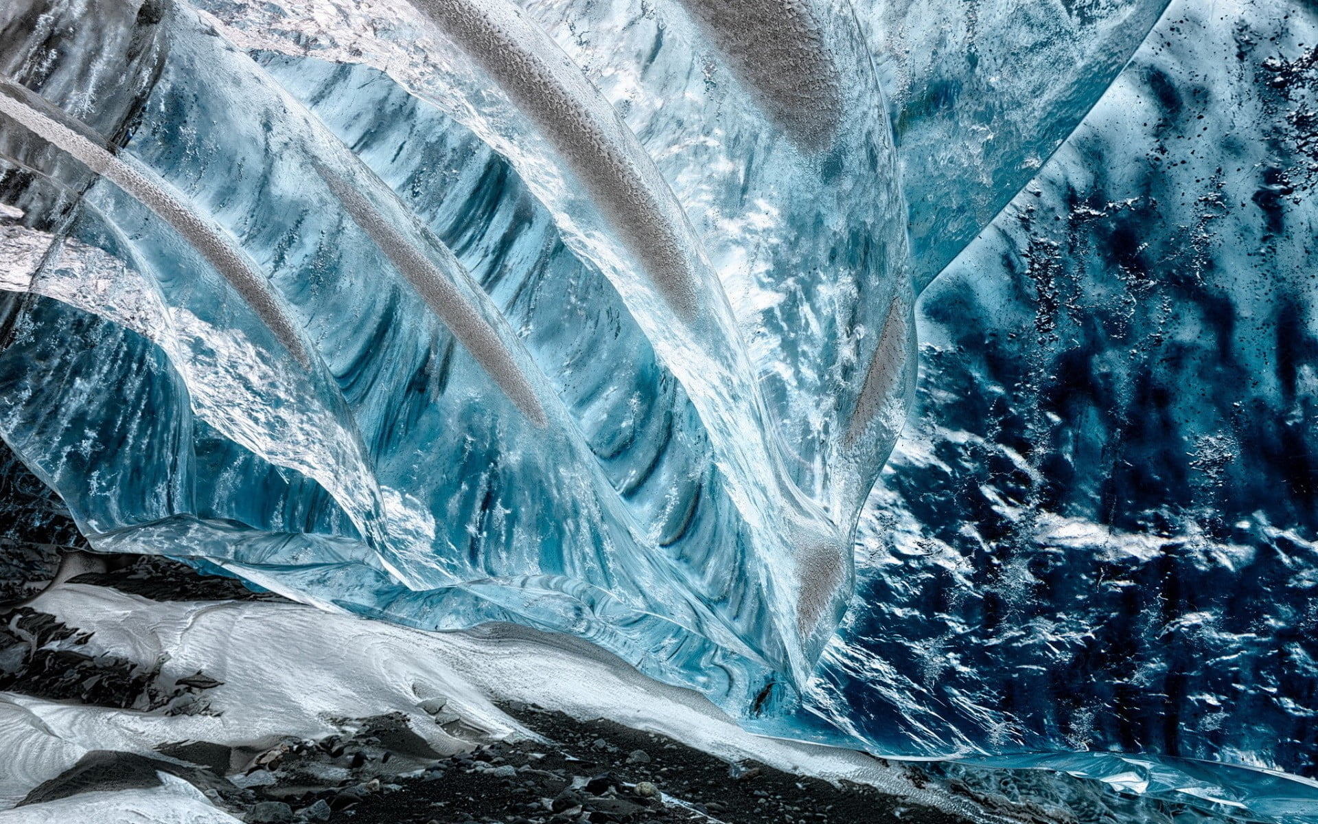 beauty in nature, day, tranquil scene, 1080P, snow, outdoors, environment, no people, white color, nature, cold temperature, glacier, blue, icicle, water, HD Wallpaper