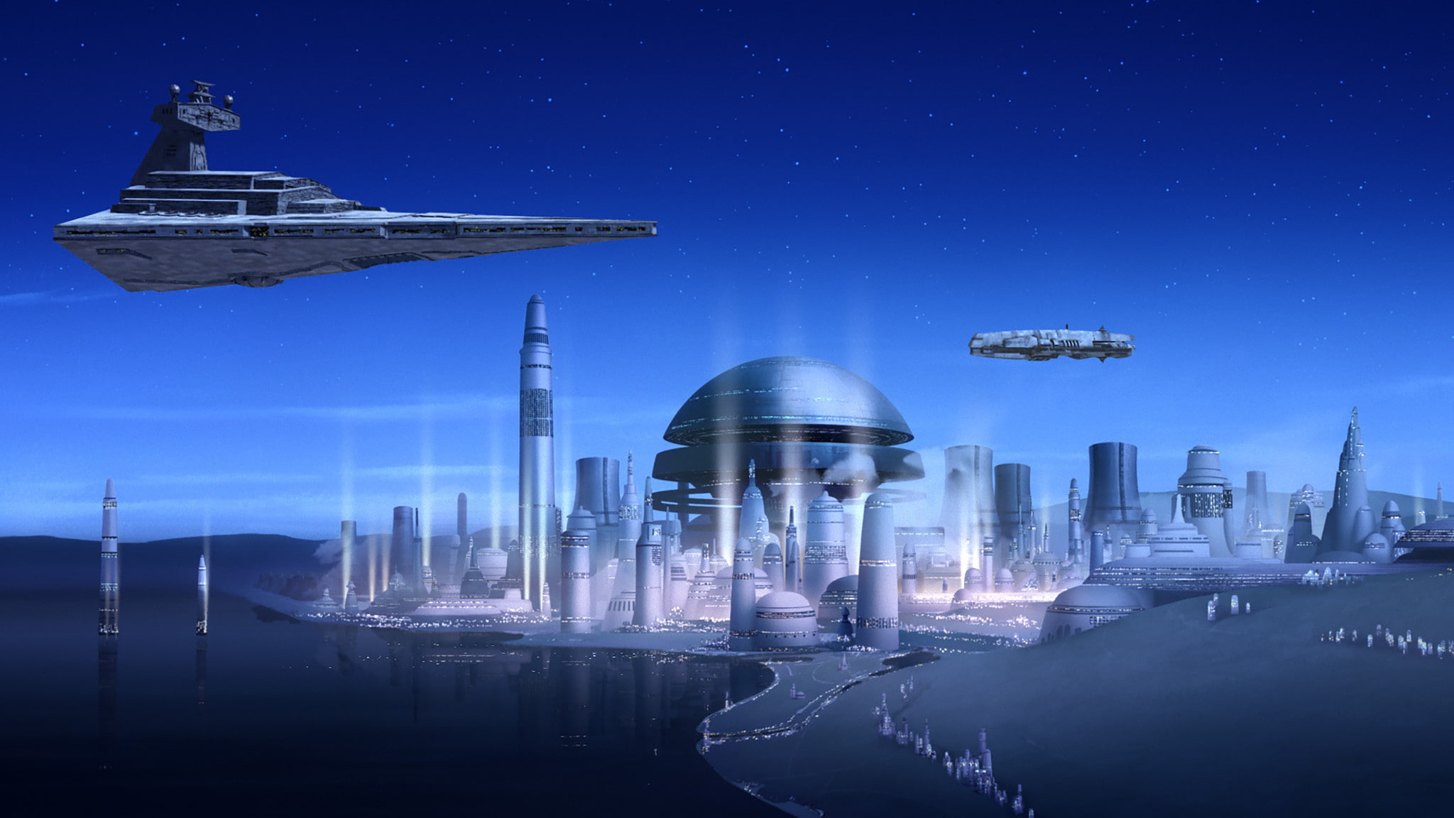 Star Wars Rebels, Star Destroyer, Star Wars, Sci Fi, City, 1080P, HD Wallpaper