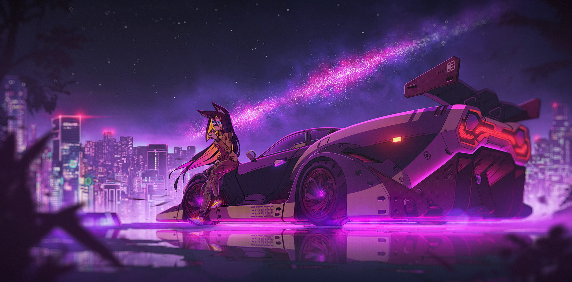 ship, travel, space, illuminated, outdoors, people, city, long exposure, event, galaxy, digital art, race cars, young adult, astronomy, arts culture and entertainment, HD Wallpaper