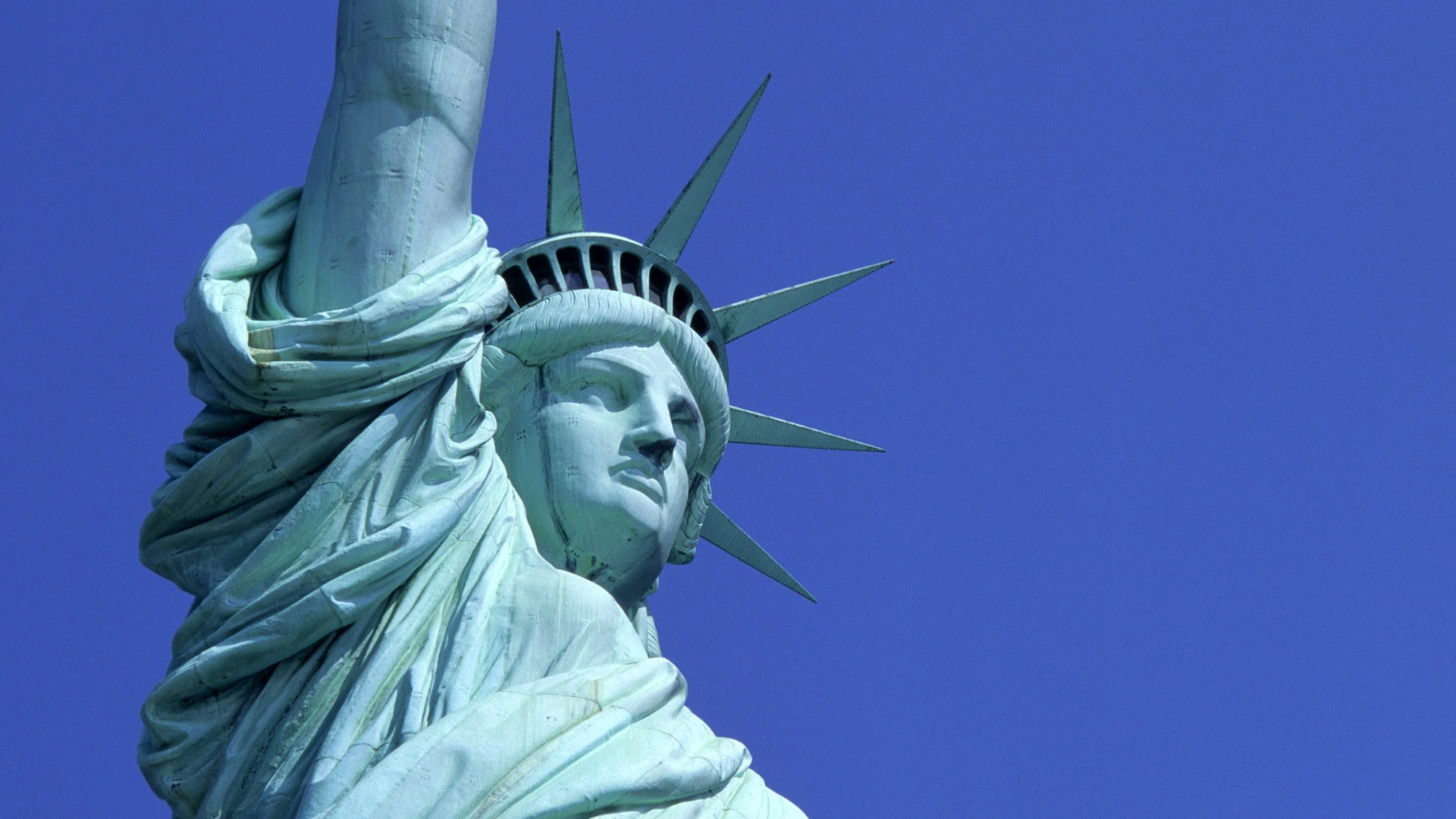 hd, digital/artwork, statue, blue, 1080P, liberty, HD Wallpaper