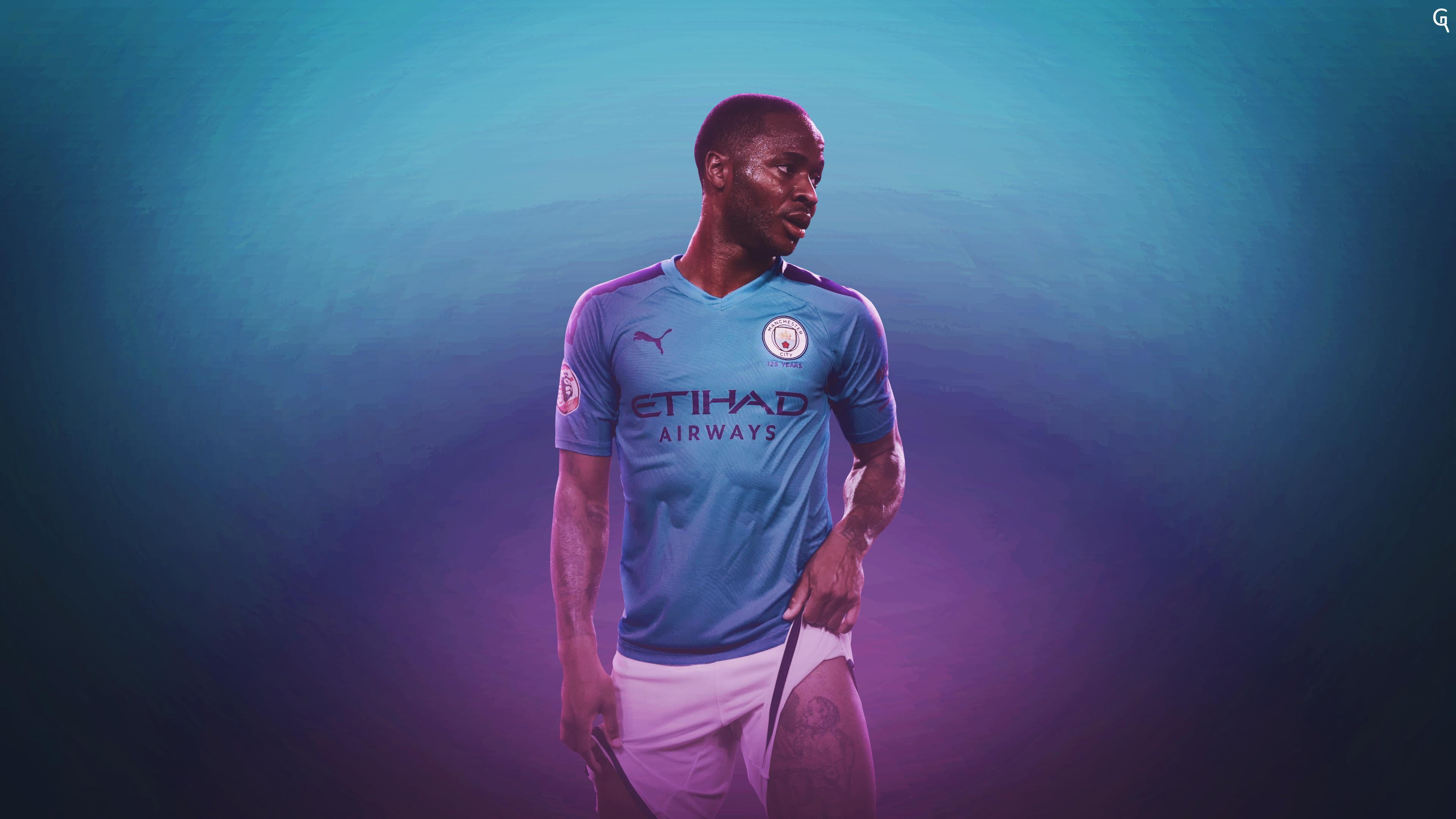 Manchester City F.C., Soccer, 4K, Raheem Sterling, HD Wallpaper