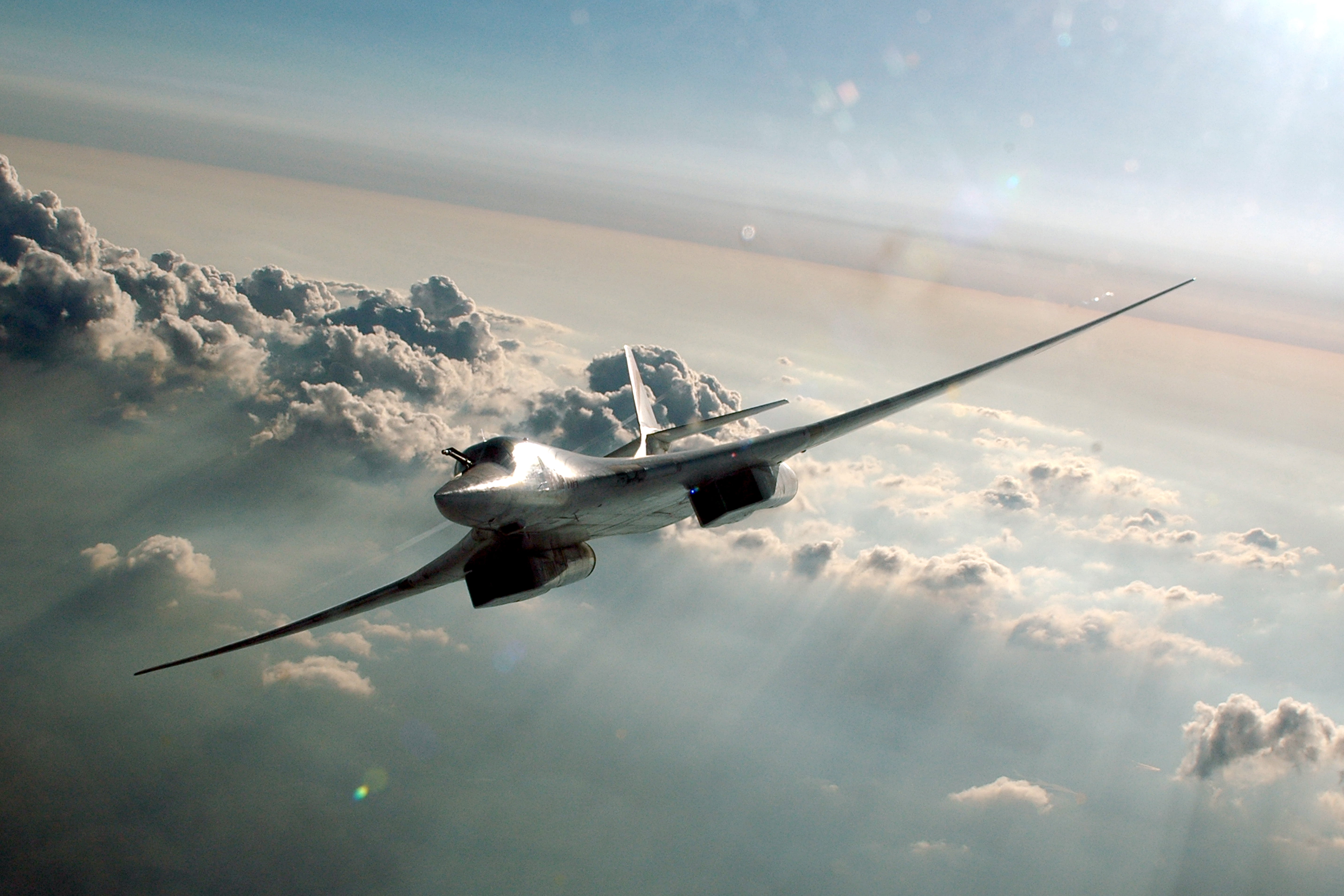 no People, commercial Airplane, clouds, mode of transportation, blue, sunrise - Dawn, sky, sunlight, transportation, The Tu-160, sunset, business, outdoors, HD Wallpaper