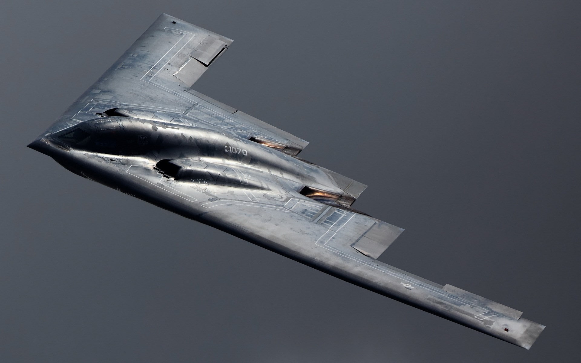 northrop grumman b 2 spirit, studio shot, military, 1080P, transportation, fighter plane, silver colored, sky, plane, army, airplane, gray, no people, HD Wallpaper