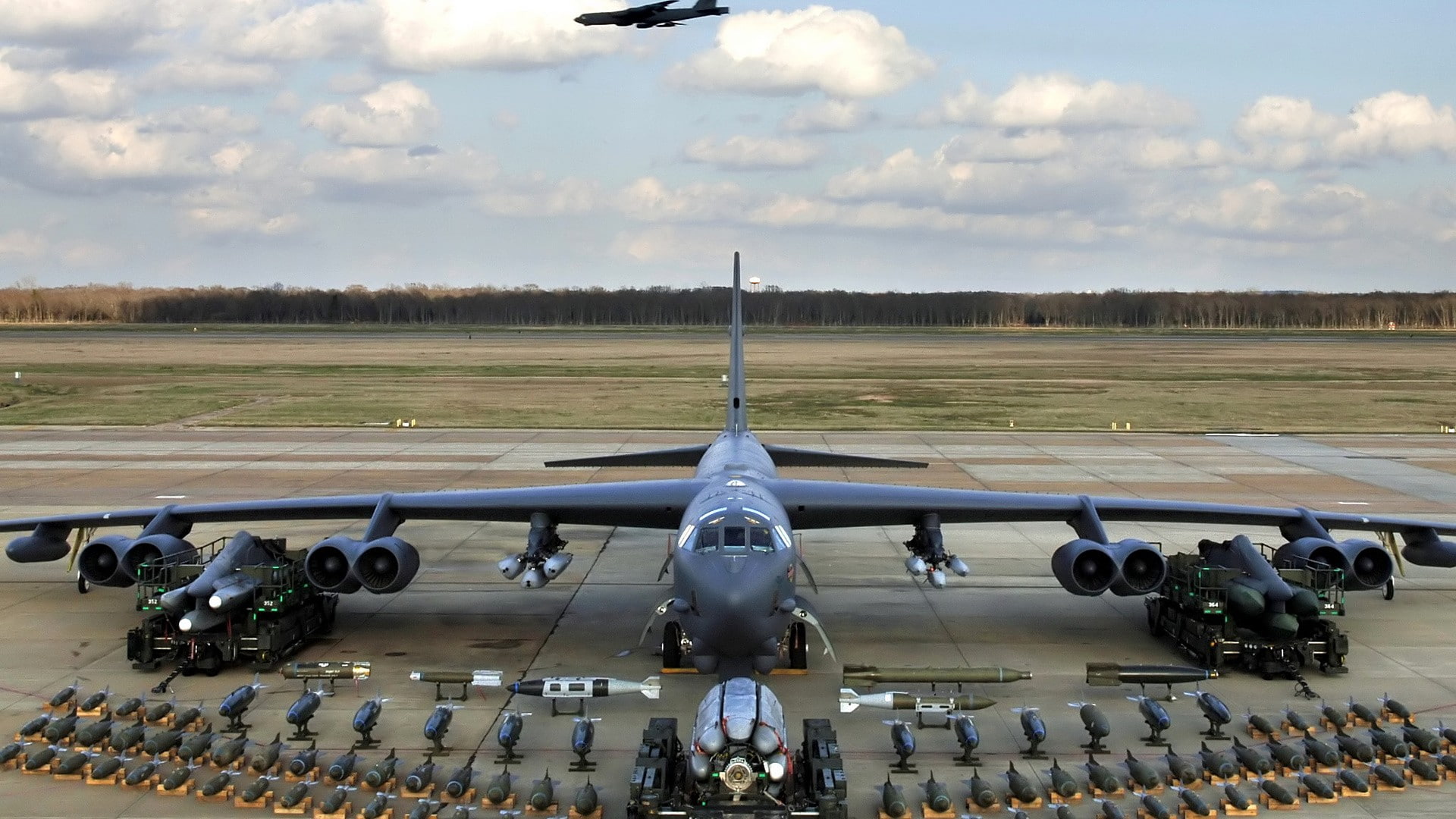 Bomber, weapon, 1080P, aircraft, vehicle, airplane, Boeing B-52 Stratofortress, military aircraft, bombs, HD Wallpaper