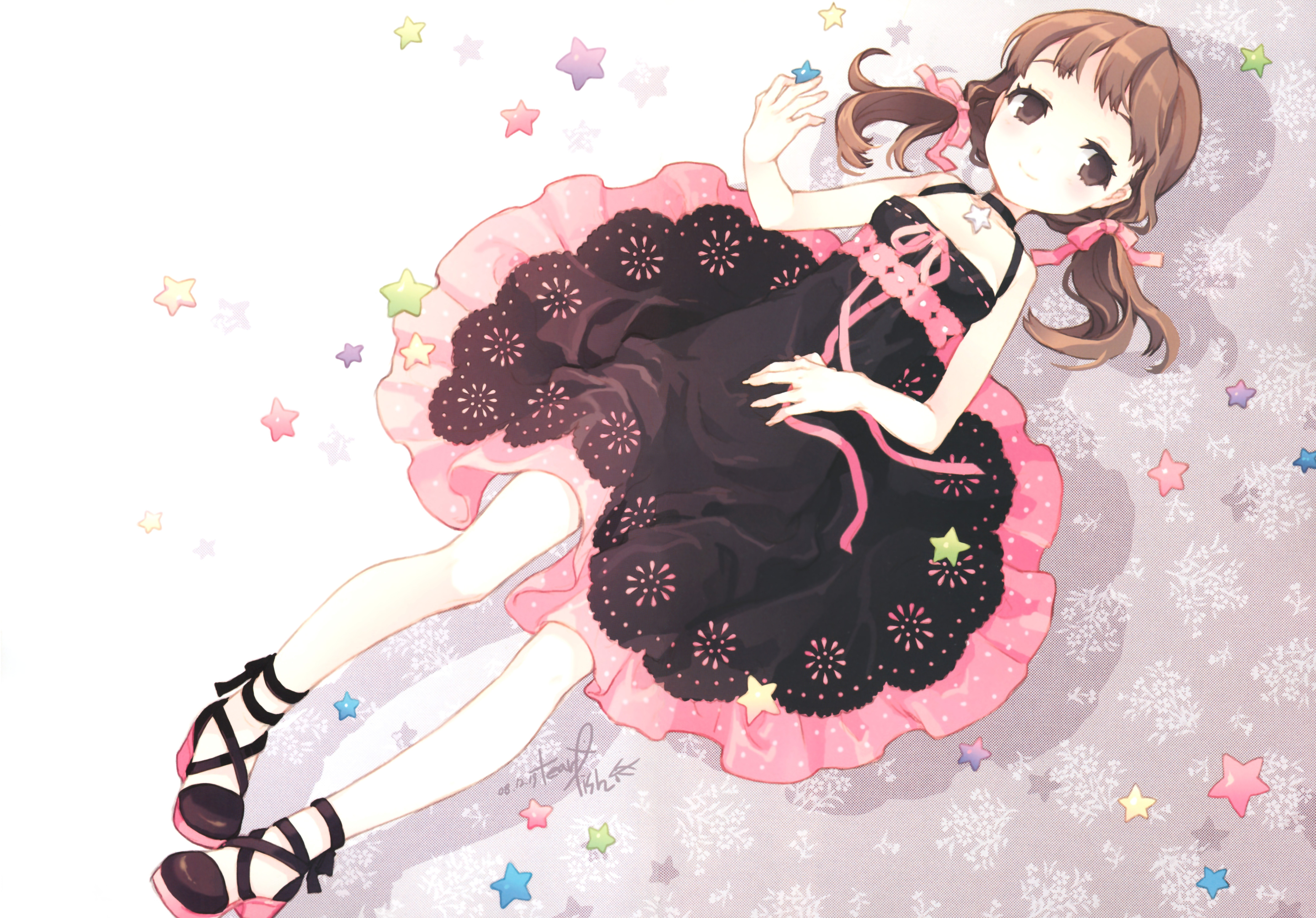 dress, persona, megami, girl, color, star, shin, nanako, tensei, anime, 8K, HD Wallpaper