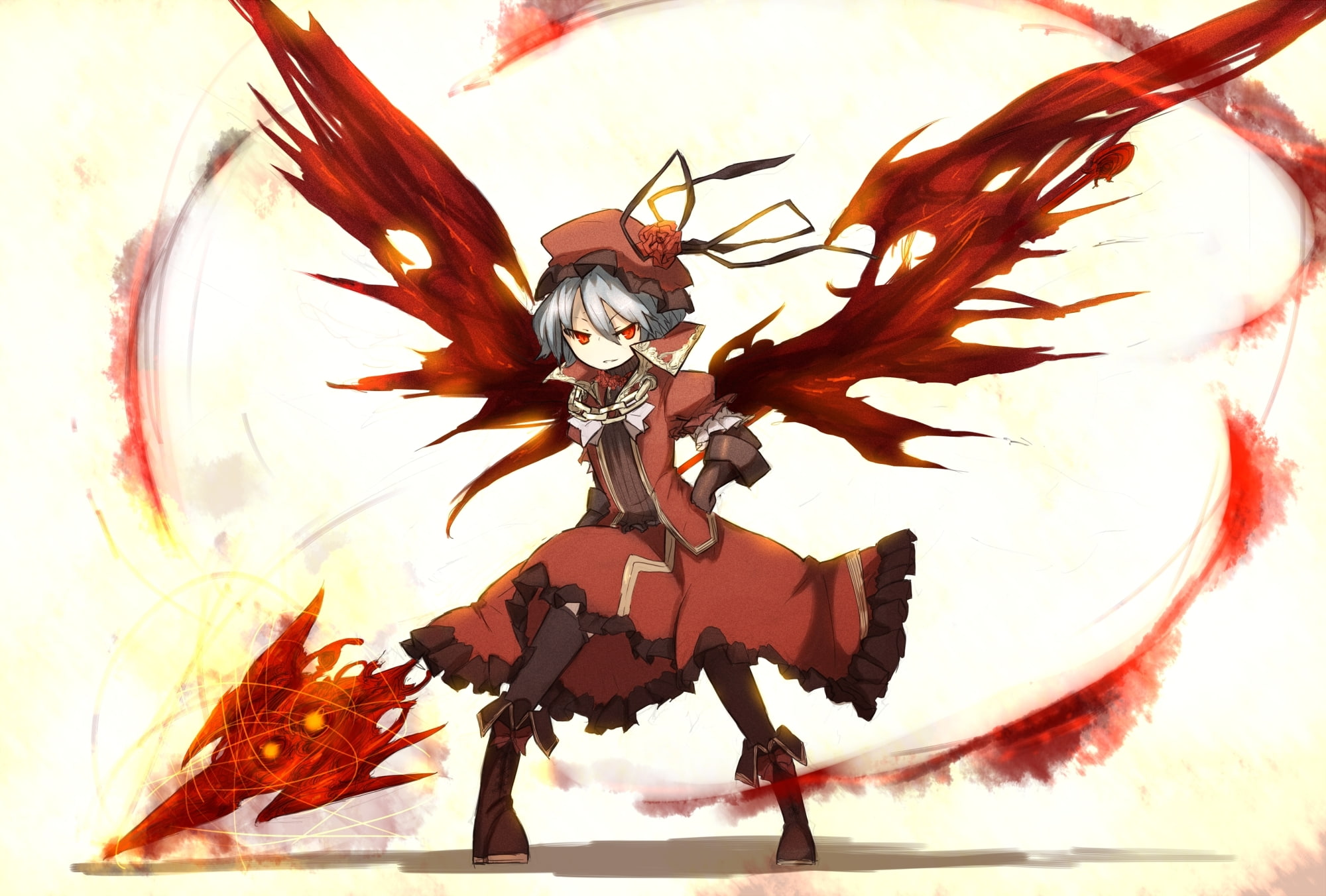 1080P, games, girls, remilia, video, art, artist, anime, shirogane usagi (artist), shirogane, Anime Girls, Touhou, usagi, Video Games, hd, Remilia Scarlet, HD Wallpaper