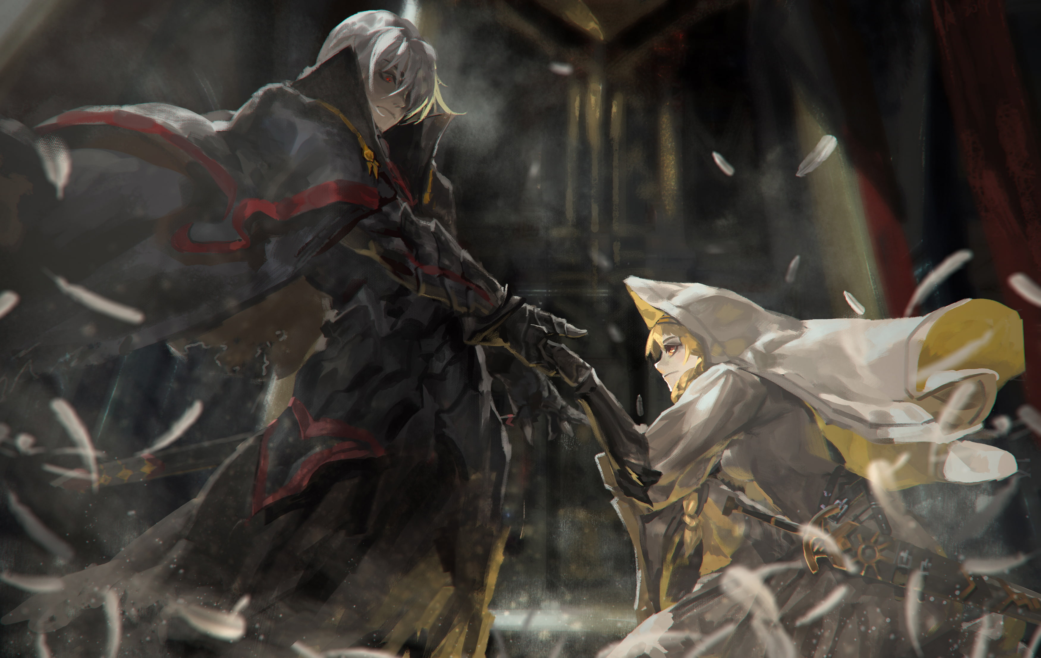 2K, Cape, Anime, Sword, Pixiv Fantasia Fallen Kings, HD Wallpaper