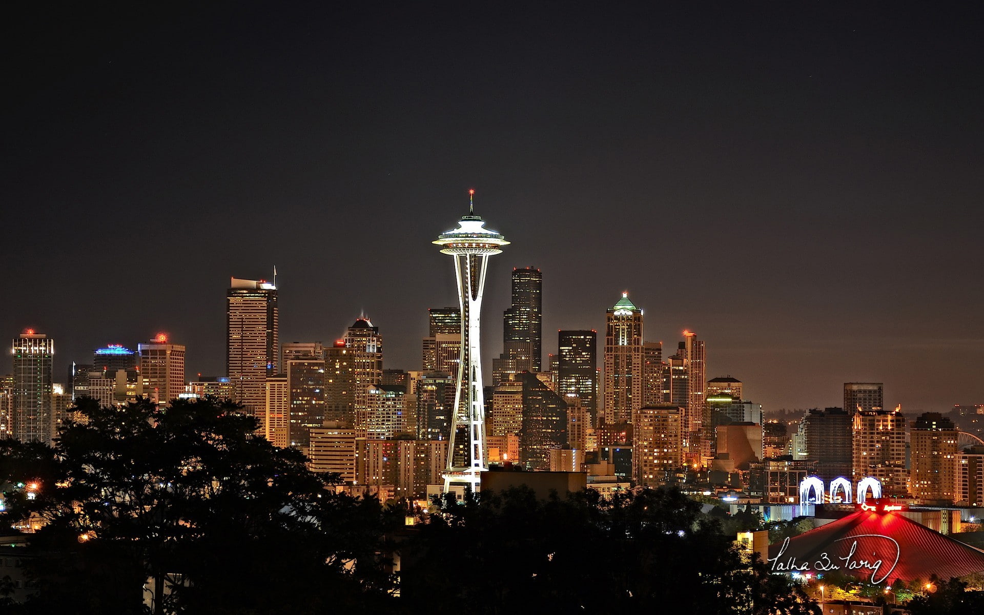 no people, nature, architecture, travel destinations, travel, sky, tall - high, illuminated, financial district, skyscraper, night, tourism, office building exterior, HD Wallpaper