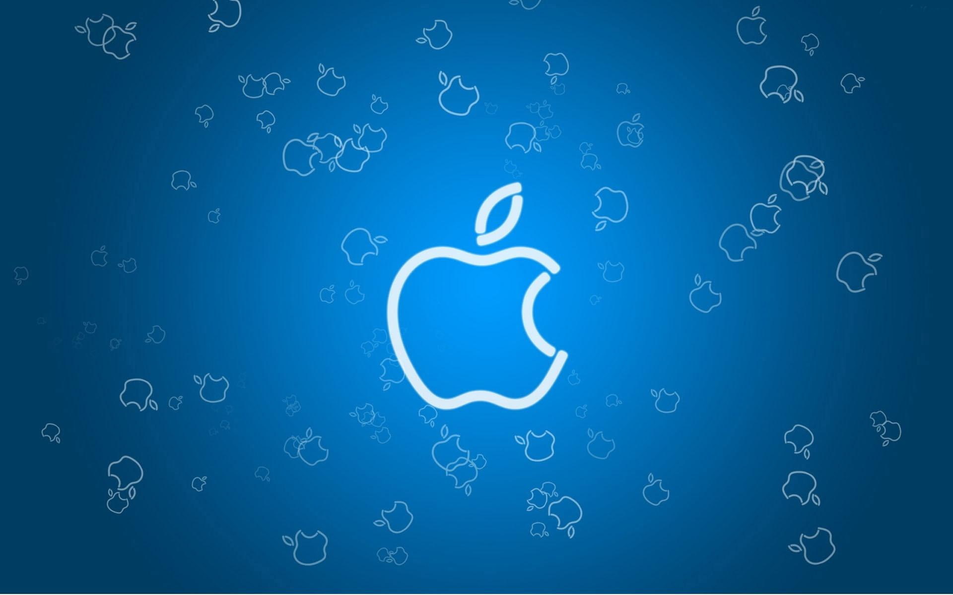 ibook, blue, magical, design, computer, apple, iphone, 1080P, brand, logo, beautiful, graphik, colorful, blue-apple, HD Wallpaper