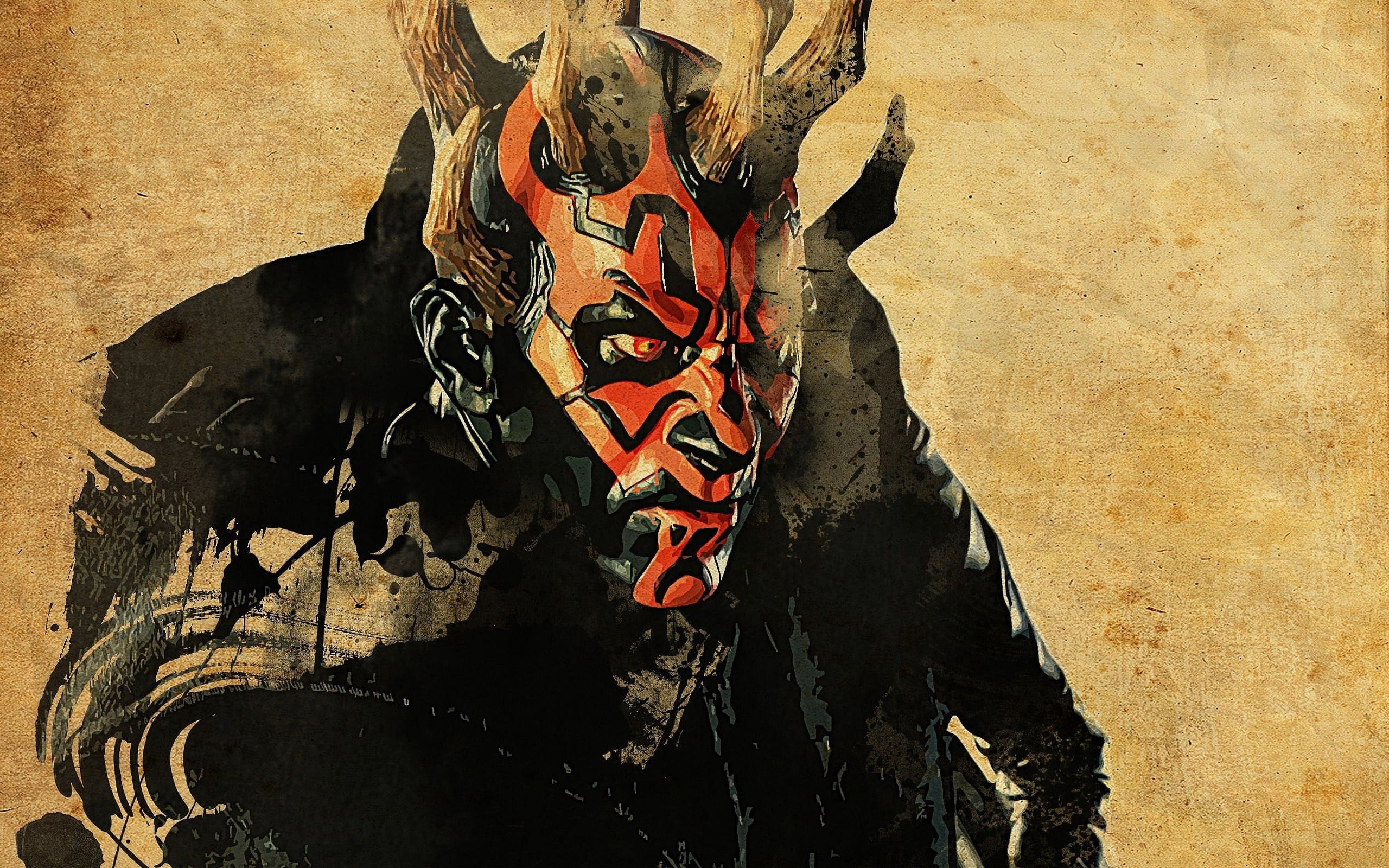 human representation, 2K, close-up, darth maul, grunge, art and craft, spooky, sunlight, textured, leaf, halloween, representation, outdoors, HD Wallpaper