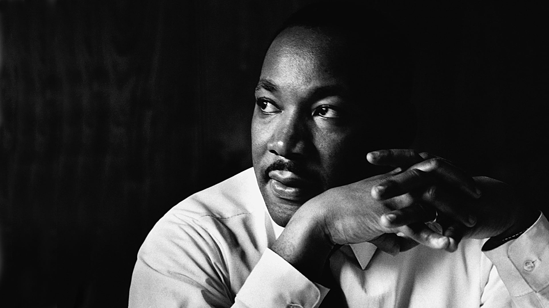 black And White, front view, male Beauty, portain, 1080P, one Person, business, black background, mid adult men, portrait, martin luther king, human Face, HD Wallpaper