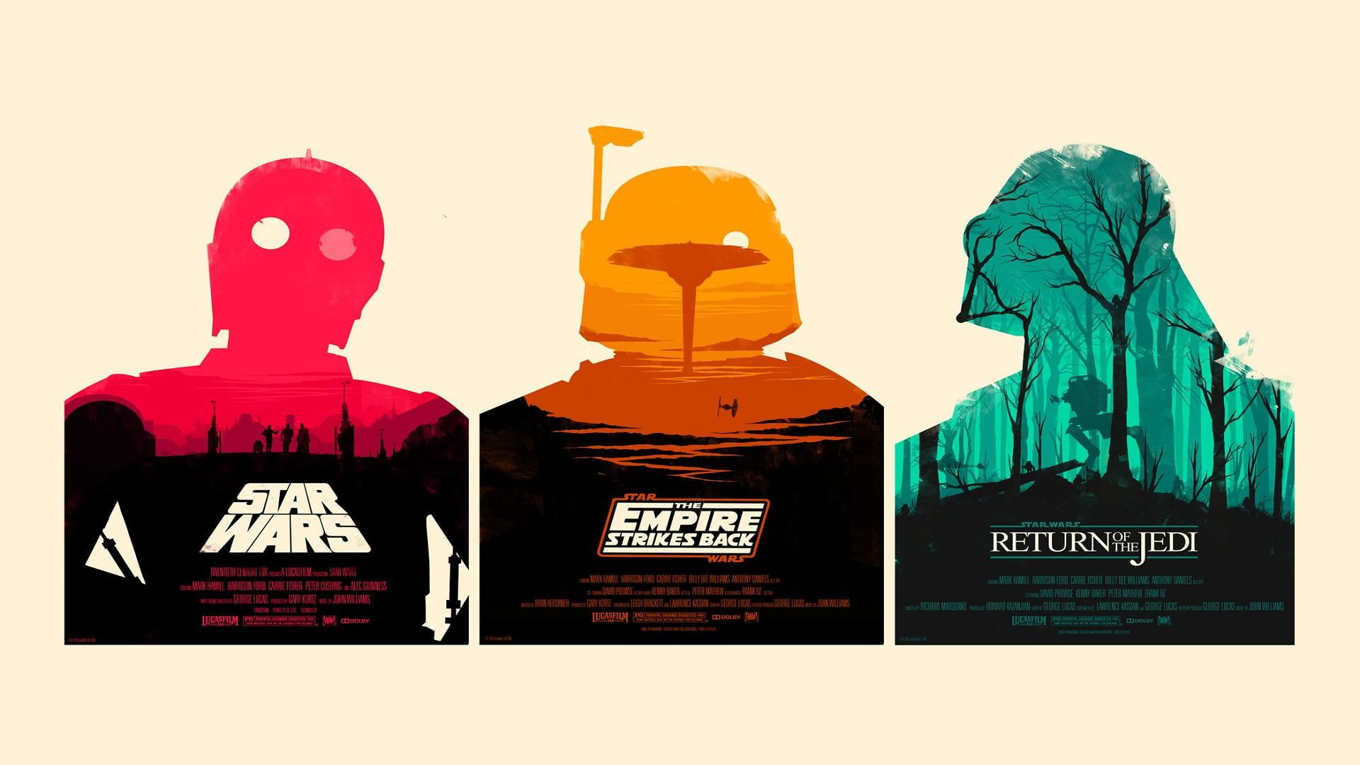 Darth Vader, 1080P, collage, artwork, Star Wars, Boba Fett, HD Wallpaper
