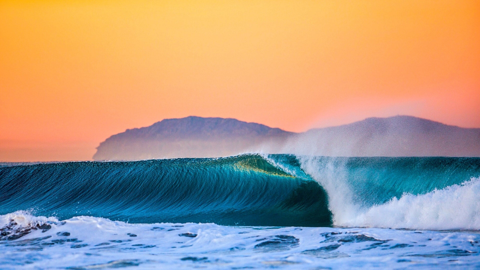 no people, sport, sea, scenics - nature, water, wave, nature, sky, power, 1080P, beauty in nature, motion, aquatic sport, land, sunset, power in nature, HD Wallpaper