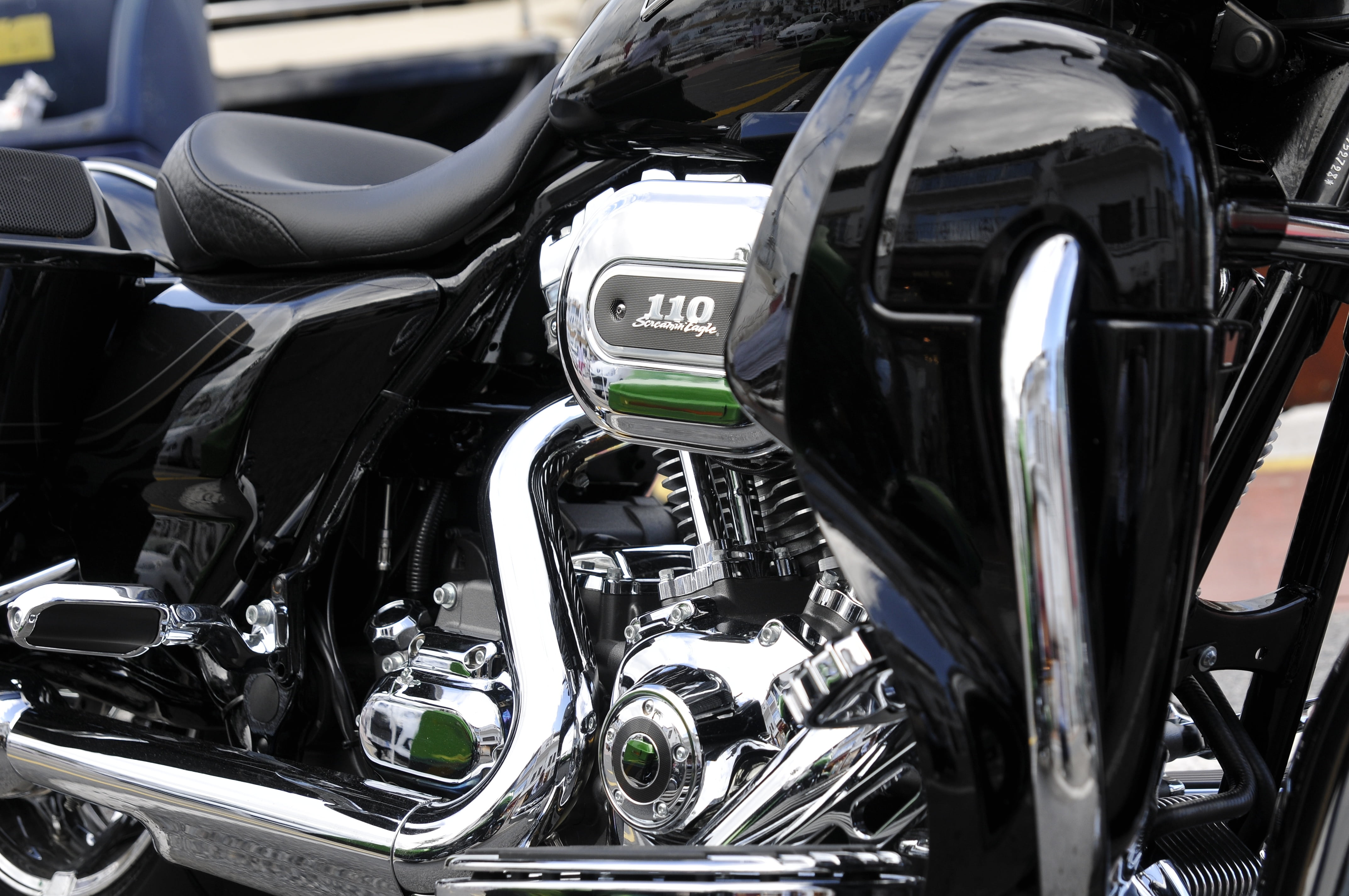no people, motor vehicle, close-up, engine, land Vehicle, wheel, shiny, competition, silver colored, black, metal, two wheeled vehicle, transportation, HD Wallpaper