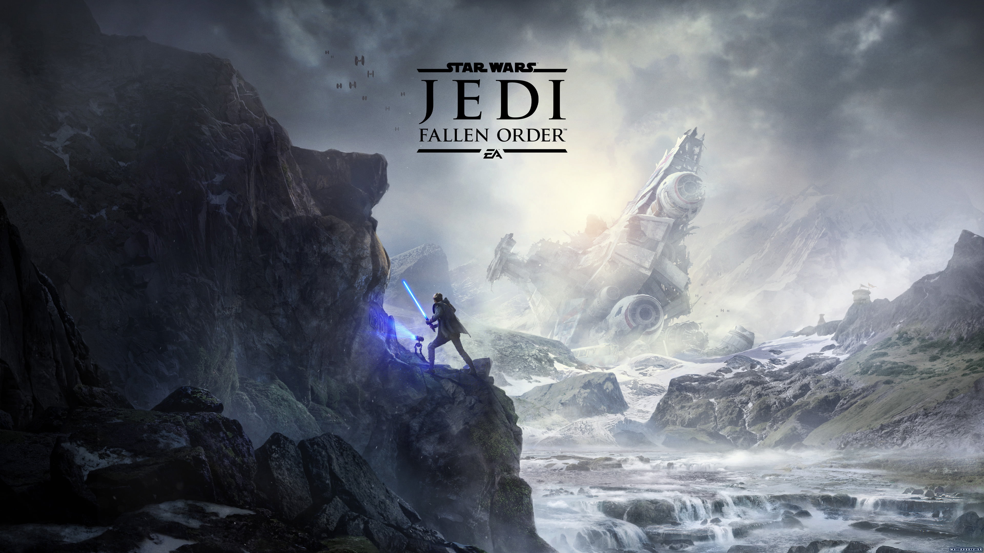 Star Wars, Star Wars Jedi: Fallen Order, Cal Kestis, Lightsaber, Star Destroyer, 4K, HD Wallpaper