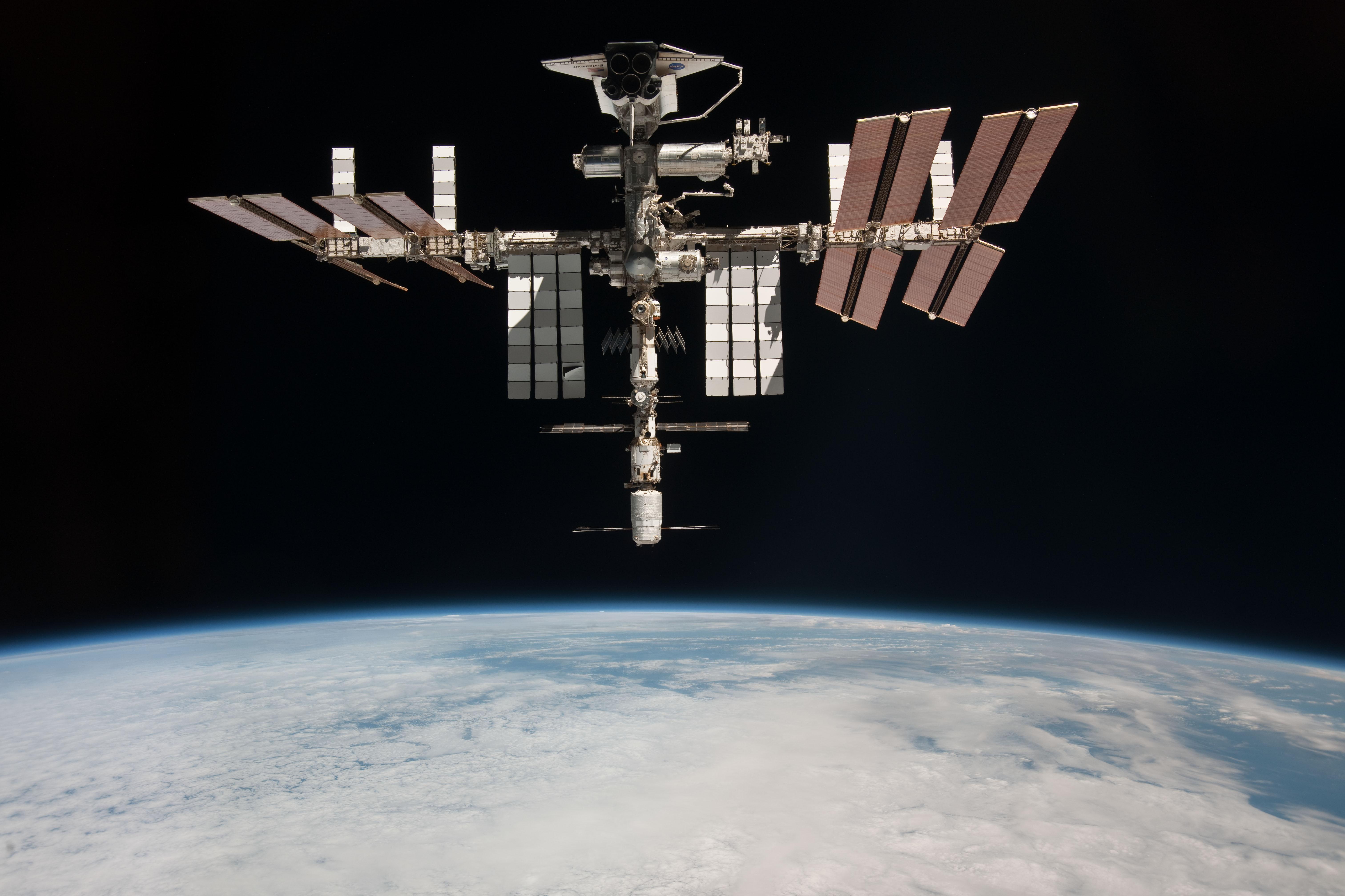 NASA, The International Space Station, Shuttle, 5K, 2011, silver, satellite, space, Endeavour, HD Wallpaper