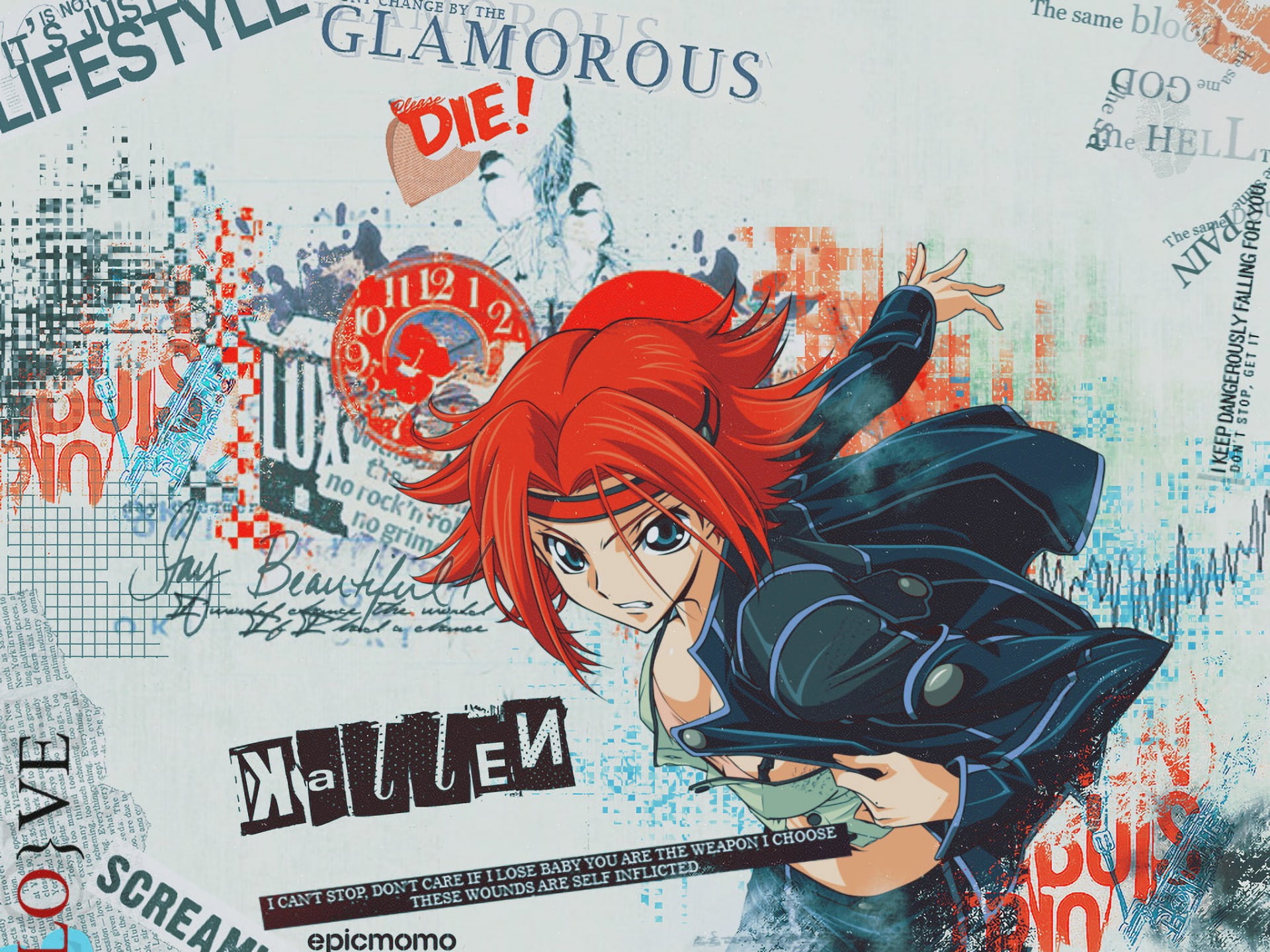 Kallen Stadtfeld, human representation, finance, Code Geass, wall - building feature, poster, western script, creativity, graffiti, 1080P, social issues, HD Wallpaper