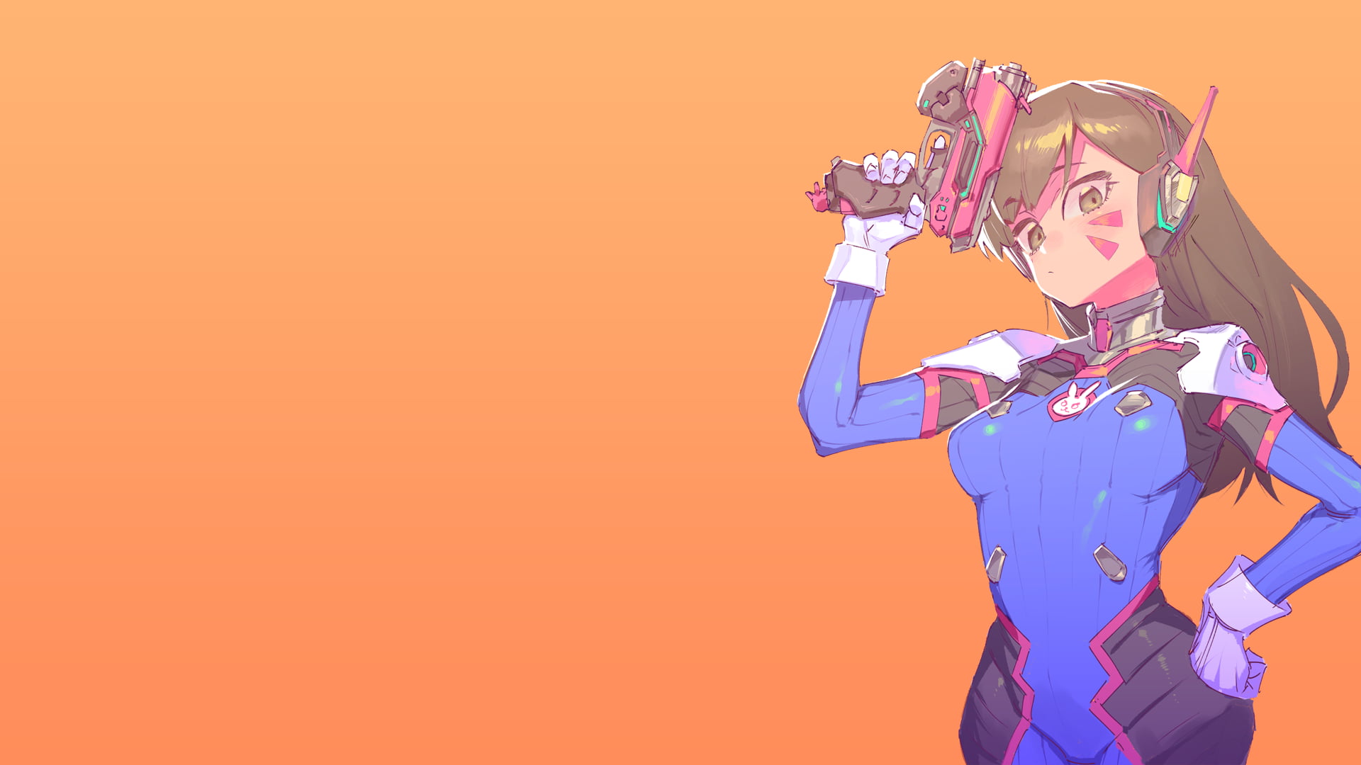 Overwatch, beautiful woman, hairstyle, cartoon, vector, smiling, anime, heroes, 1080P, human Face, indoors, young adult, standing, haired, scarf, emotion, HD Wallpaper
