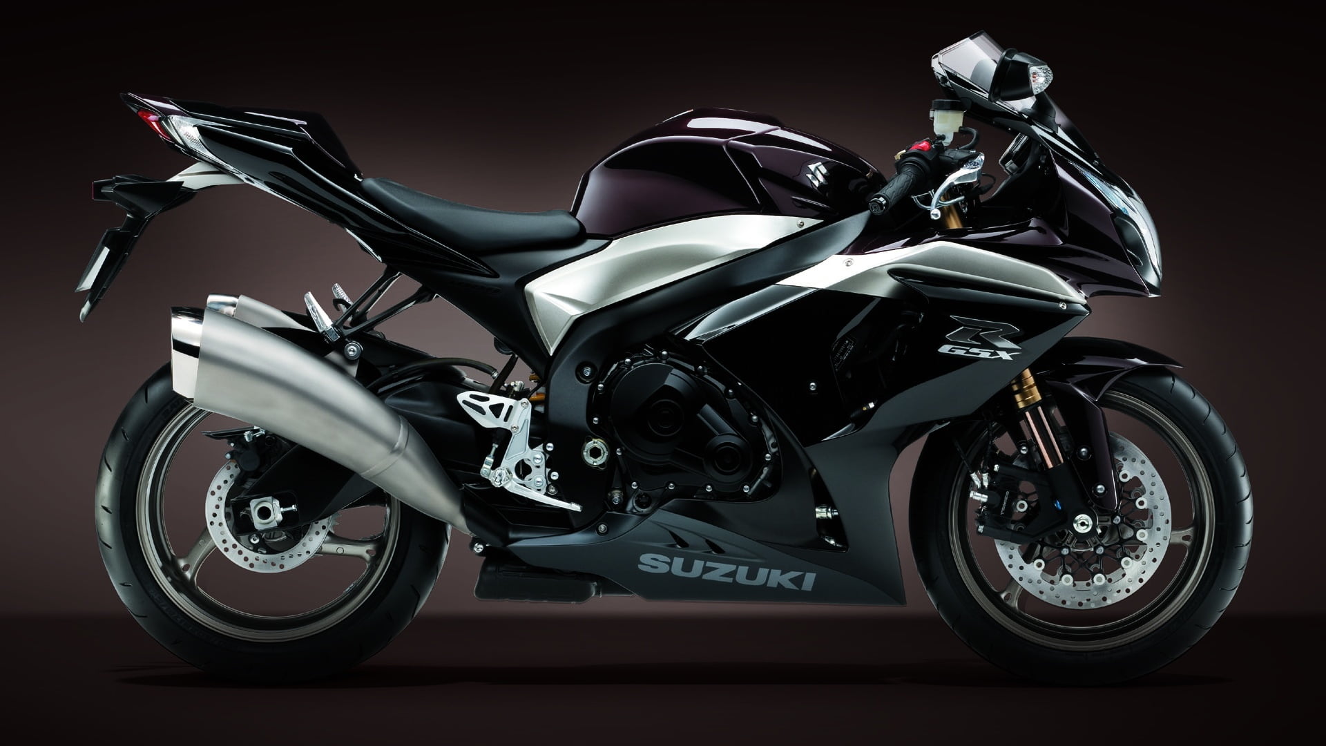 side view, black, driving, motorsport, sports, metal, motorcycle, sports race, r, land Vehicle, 1080P, mode of transportation, suzuki, chrome, shiny, riding, HD Wallpaper