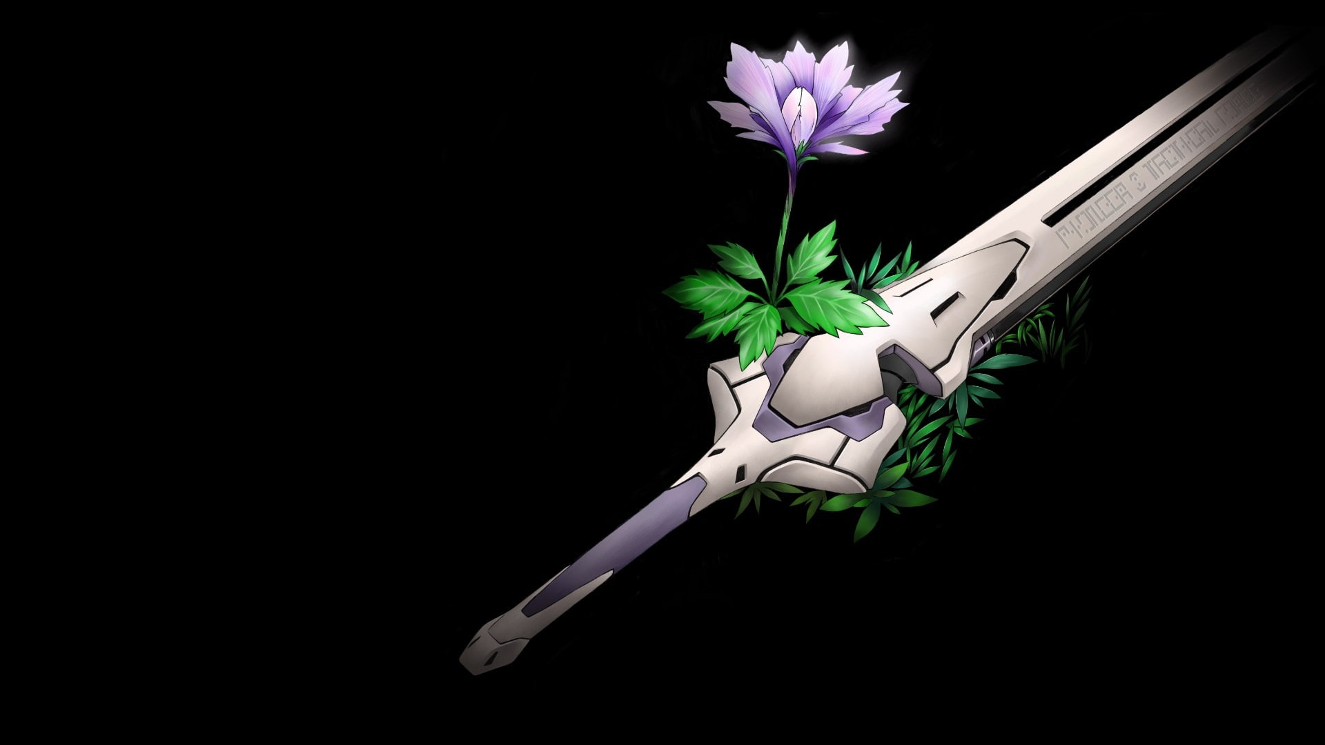 sword, 1080P, Phantasy Star Online, violet flower, HD Wallpaper
