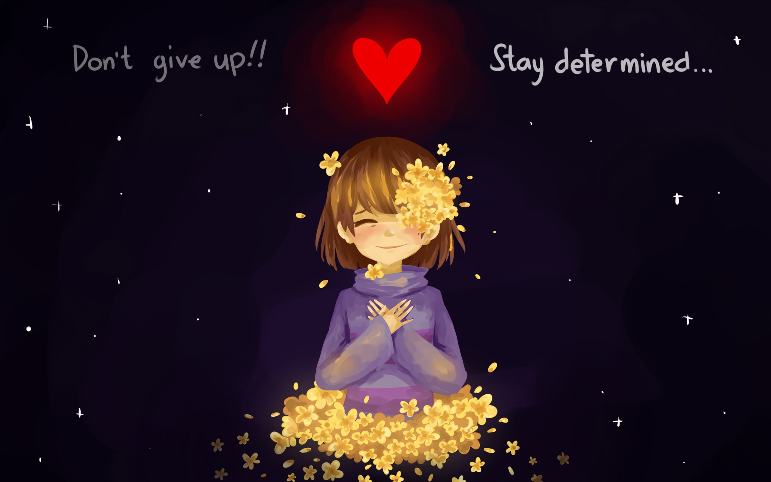 smiling, anime style games, Anime, untertale, 2K, frisk, artwork, HD Wallpaper