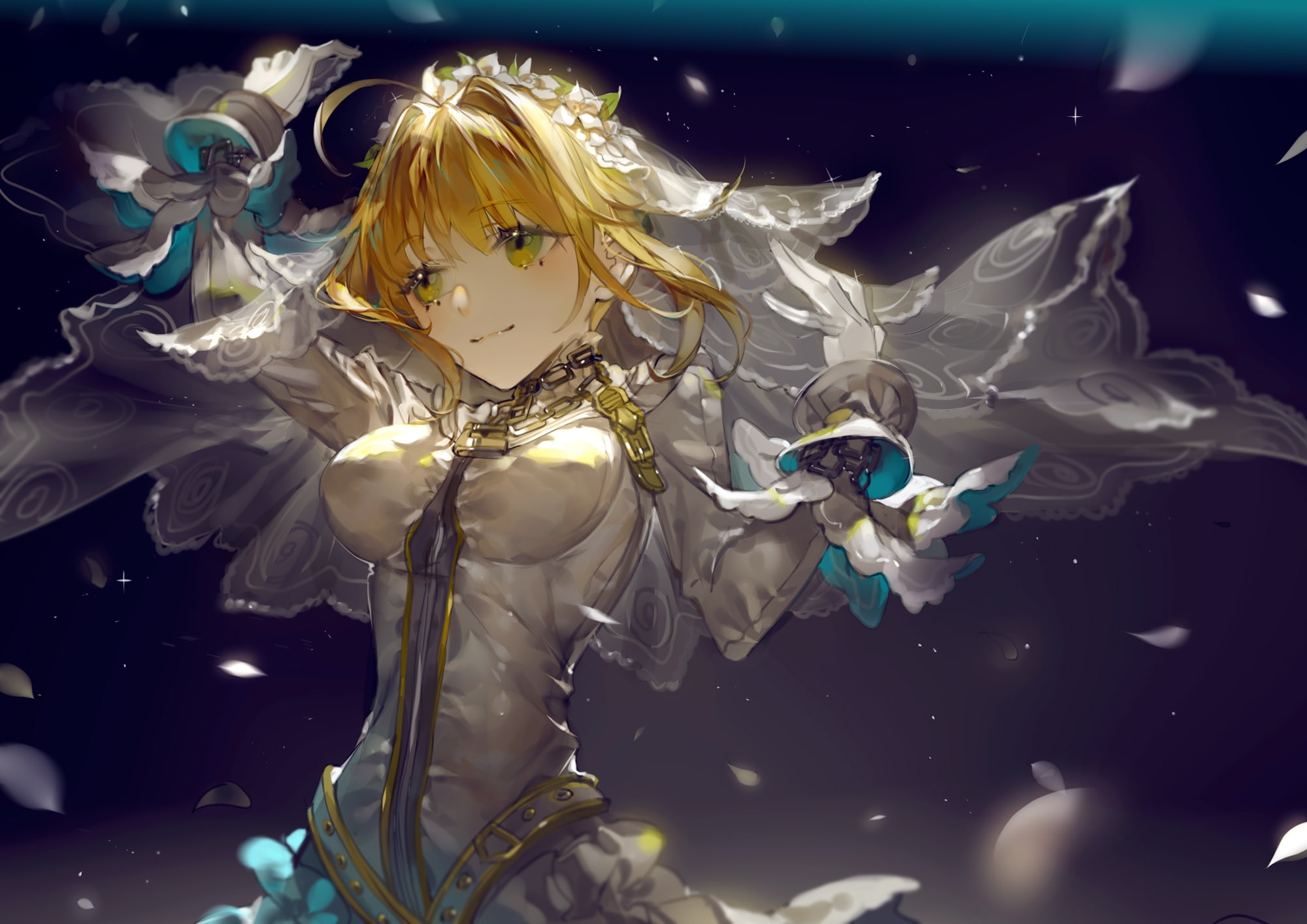 fate grand order, representation, nature, art and craft, petals, disguise, saber, mask, creativity, costume, water, close-up, Anime, leisure activity, celebration, HD Wallpaper
