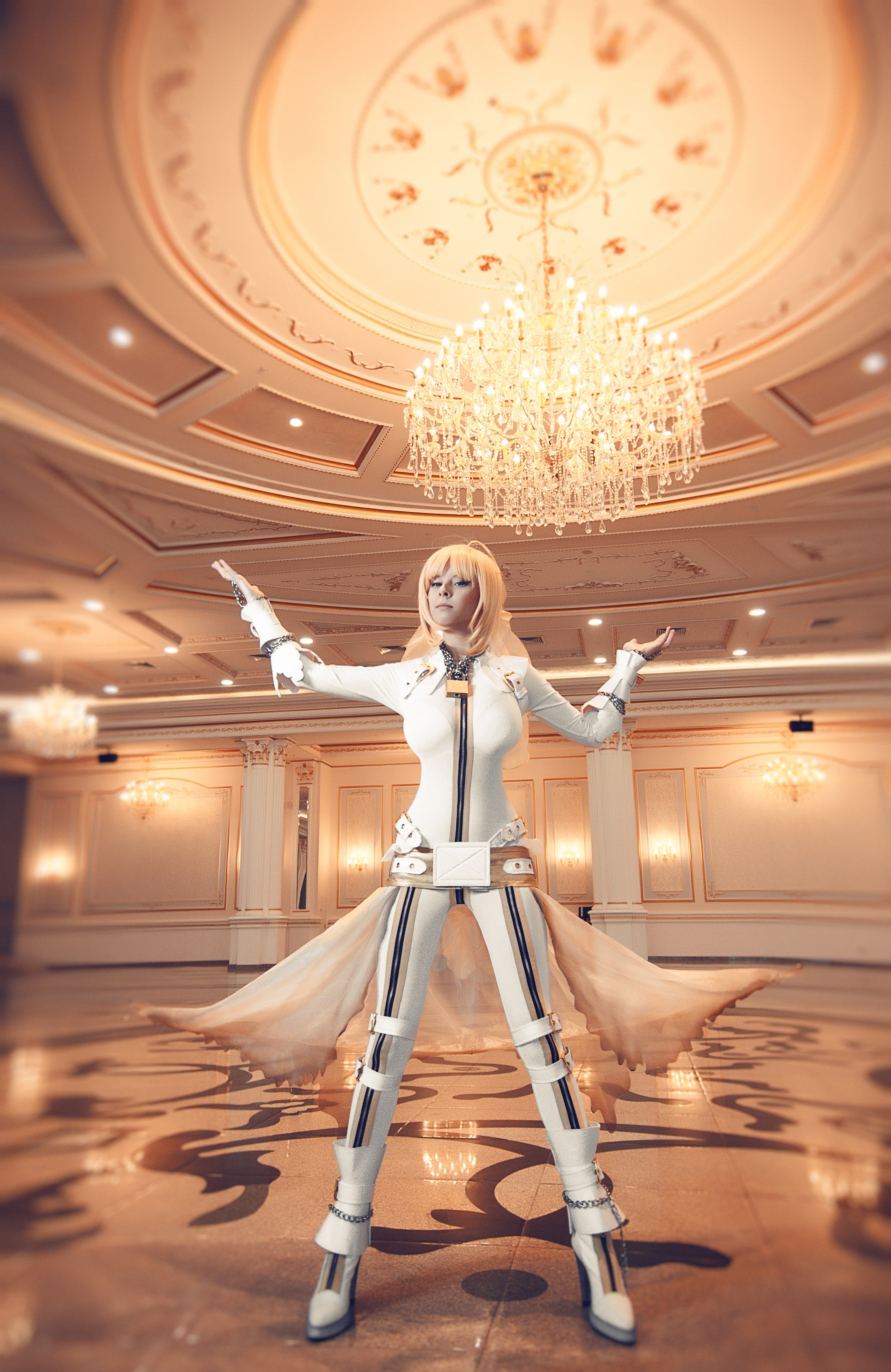 technology, decoration, ceiling, art and craft, illuminated, light, suits boots cosplay saber bride long hair blonde blue eyes leather boots leather clothing ballroom, Phone HD Wallpaper