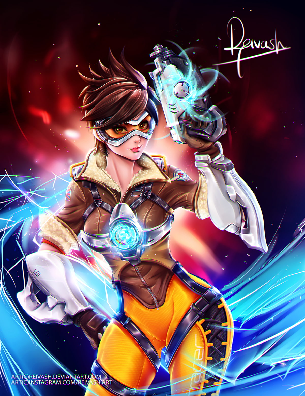 weapon, emotion, event, beautiful woman, adult, young adult, short hair, video games, people, gun, bodysuit, anime, Overwatch, women, night, positive emotion, Phone HD Wallpaper