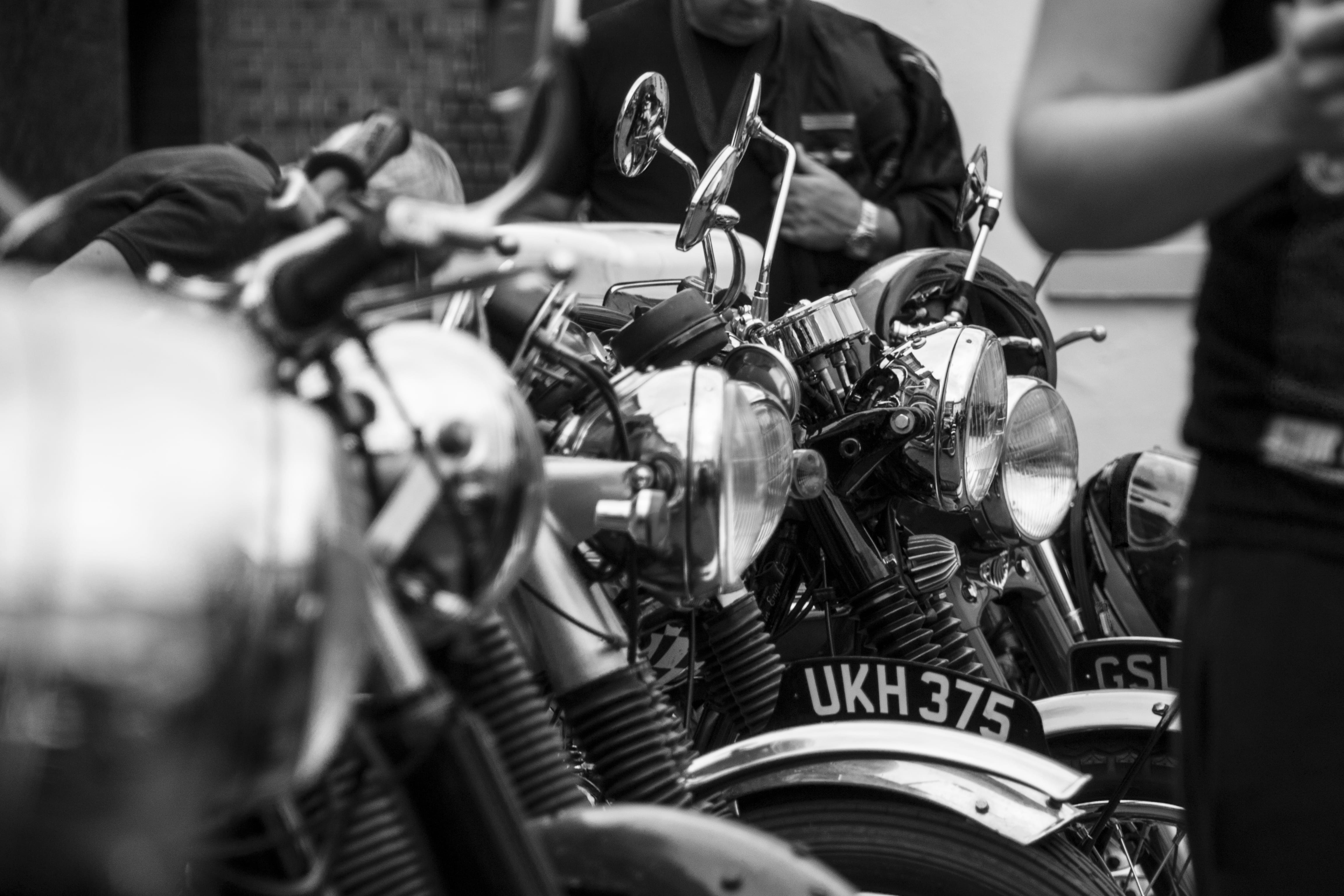 vintage bikes, transportation, classic bike, lights, occupation, lineup, land vehicle, day, bicycle, real people, mirrors, large group of objects, united kingdom, HD Wallpaper
