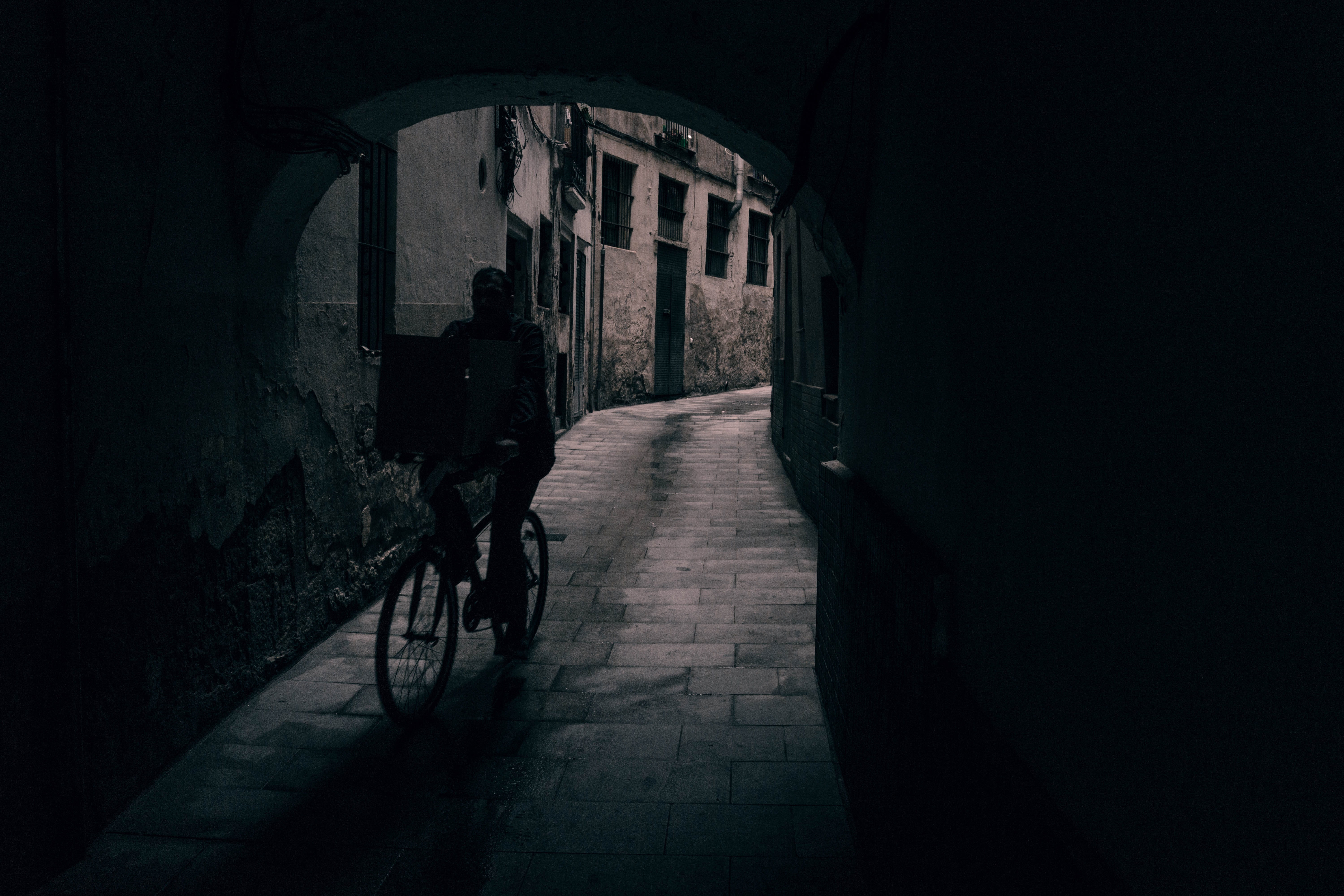 biking, men, exercise, covered, the way forward, walkway, active, people, view, one, footpath, old, silhouette, pavement, transportation, 5K, transport, HD Wallpaper