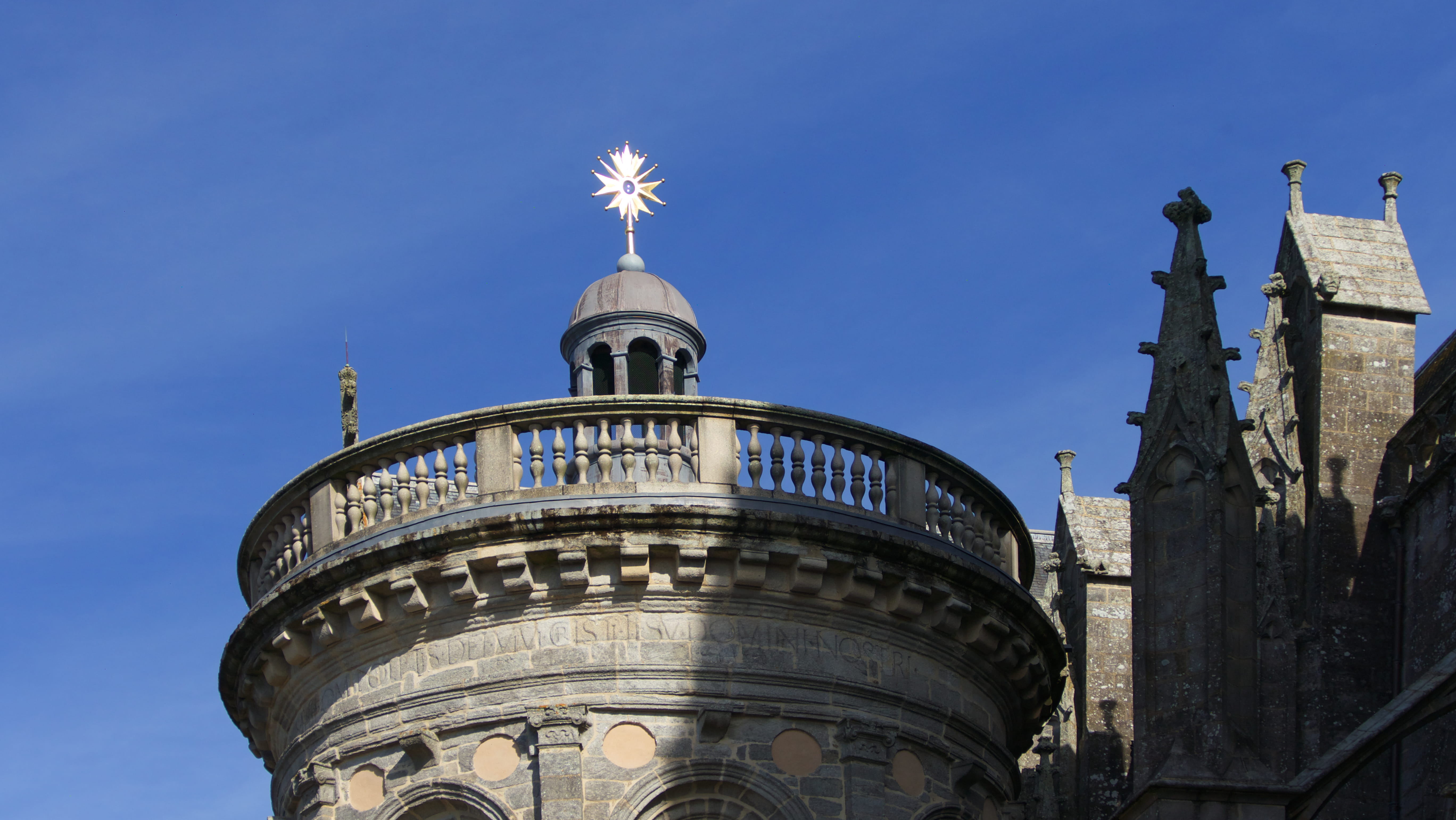 clear sky, building, spire, spirituality, no people, tour, vannes, tower, france, place of worship, architectural column, belief, building exterior, nature, HD Wallpaper