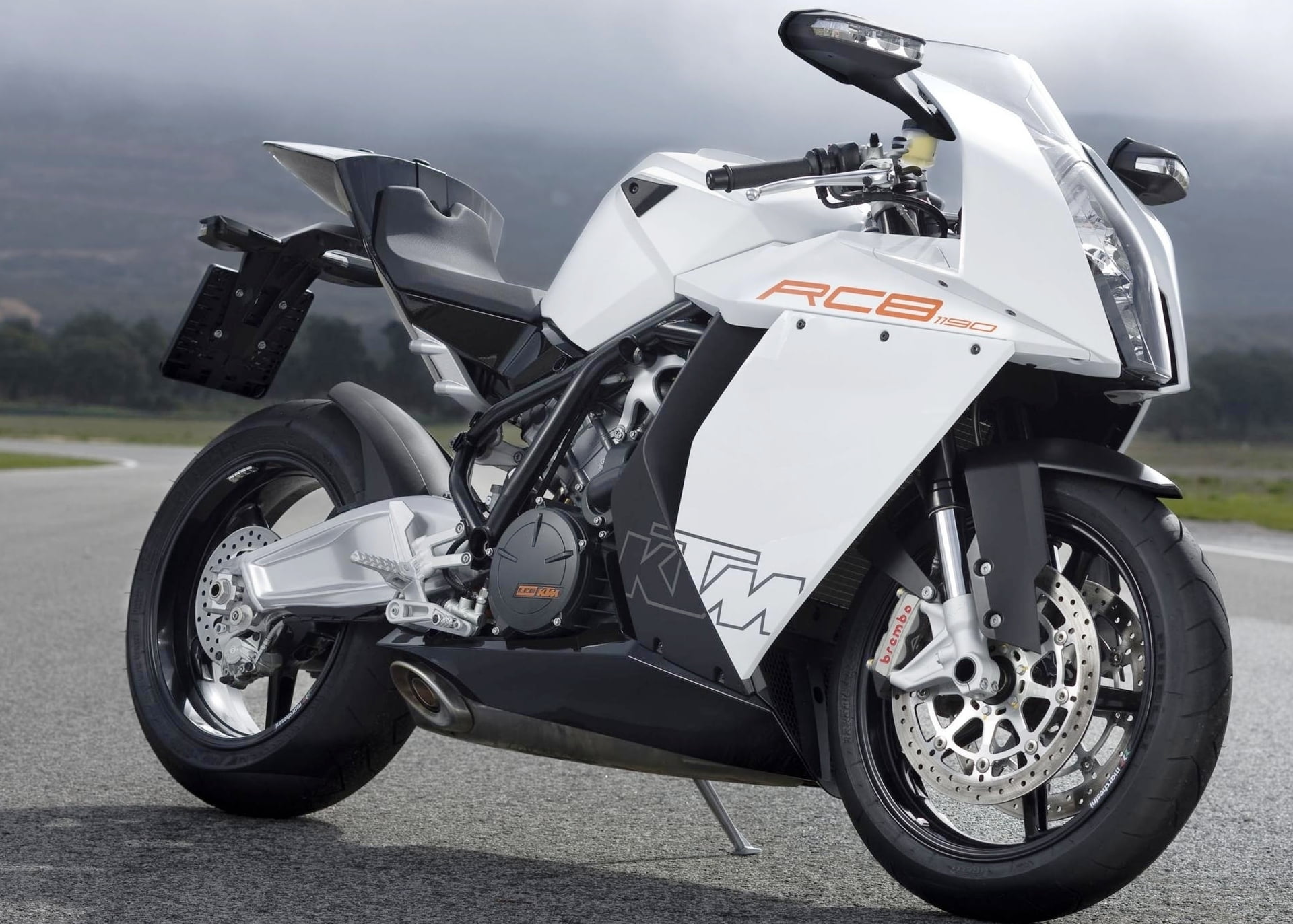 r, no people, black, 2012, stationary, white, chrome, KTM, motorcycle, 1080P, day, street, bicycle, transportation, city, metal, wheel, rc, mode of transportation, HD Wallpaper