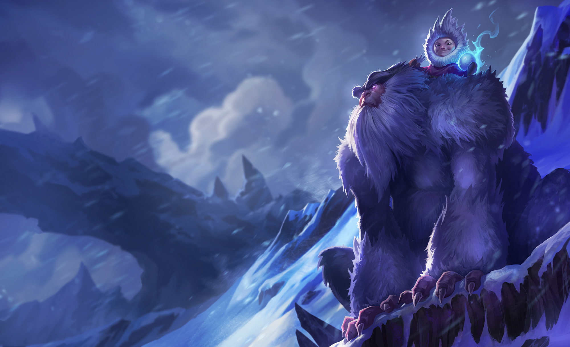 magic, warriors, games, winter, snow, legends, fantasy, league, nunu, magical, yeti, animals, warrior, 1080P, lol, rider, HD Wallpaper