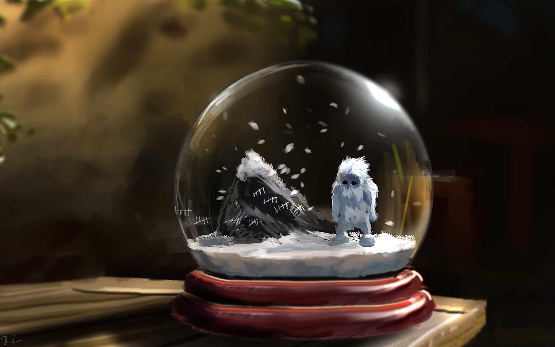 Yeti, 1080P, artwork, fantasy art, snow, HD Wallpaper