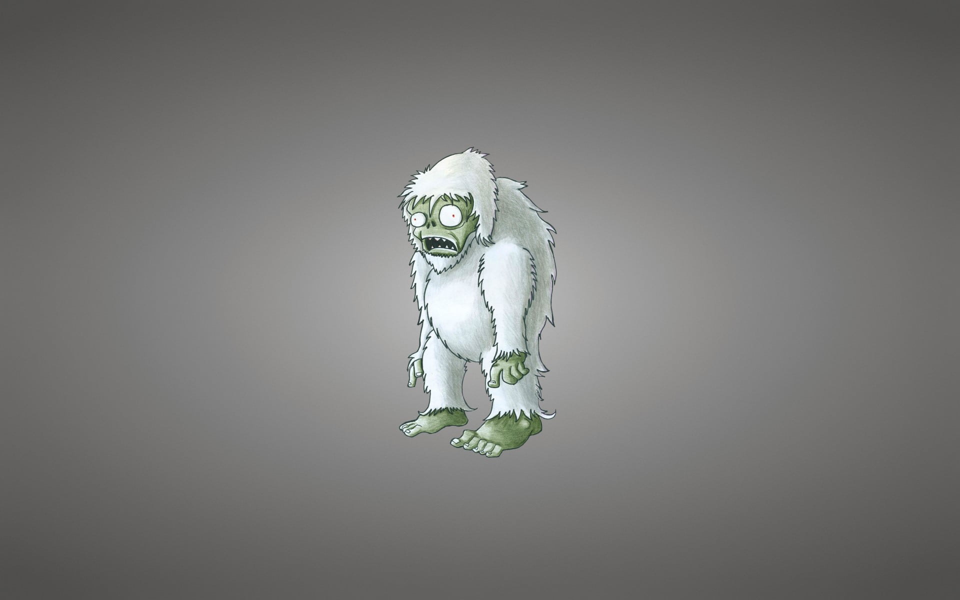 Yeti, full length, one animal, Bigfoot, Plants vs zombies, Snowman, indoors, no people, food, representation, Zombies, gray, creativity, cut out, single object, HD Wallpaper