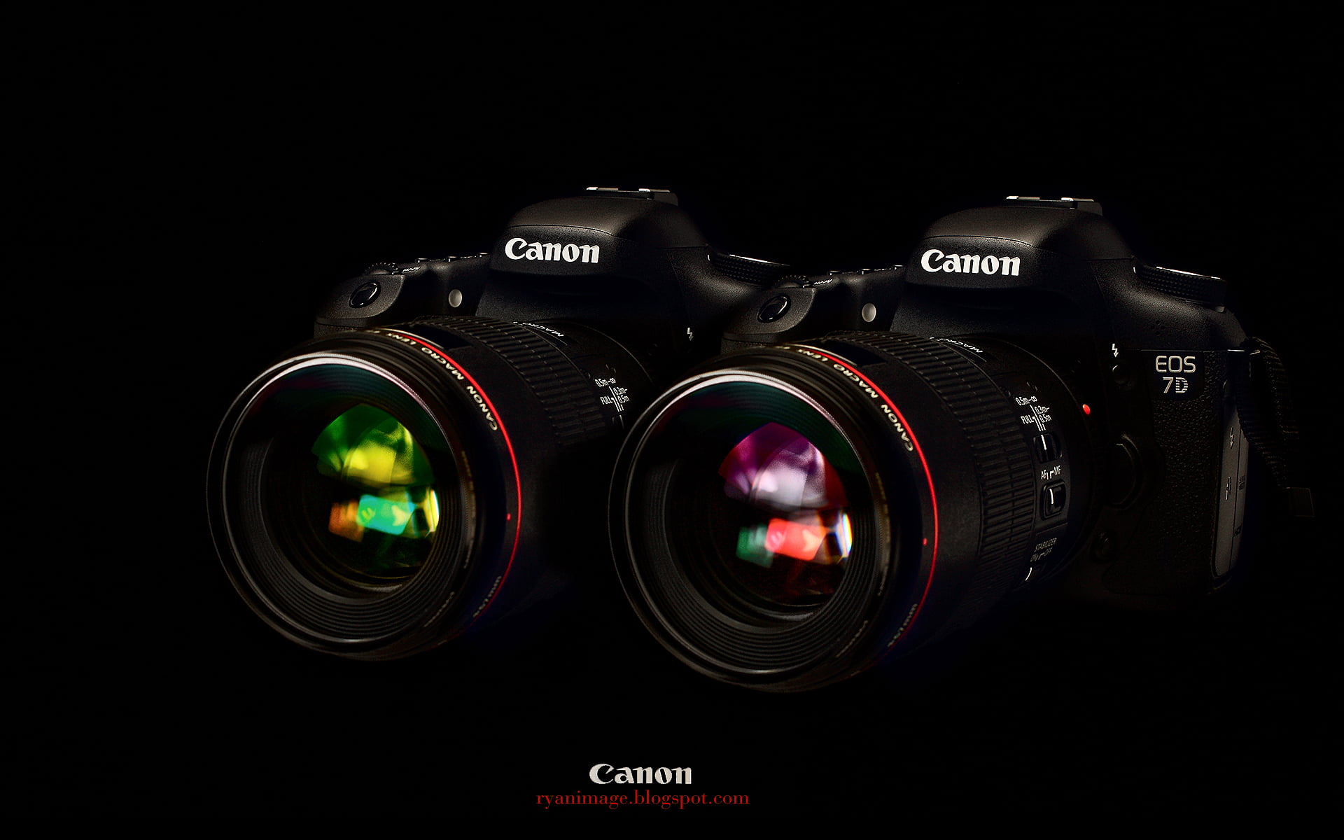 black color, lens - eye, slr camera, industry, indoors, 1080P, EOS 7D, camera, text, photography themes, no people, two cameras, EF 100mm F2.8L macro Hybrid IS, HD Wallpaper