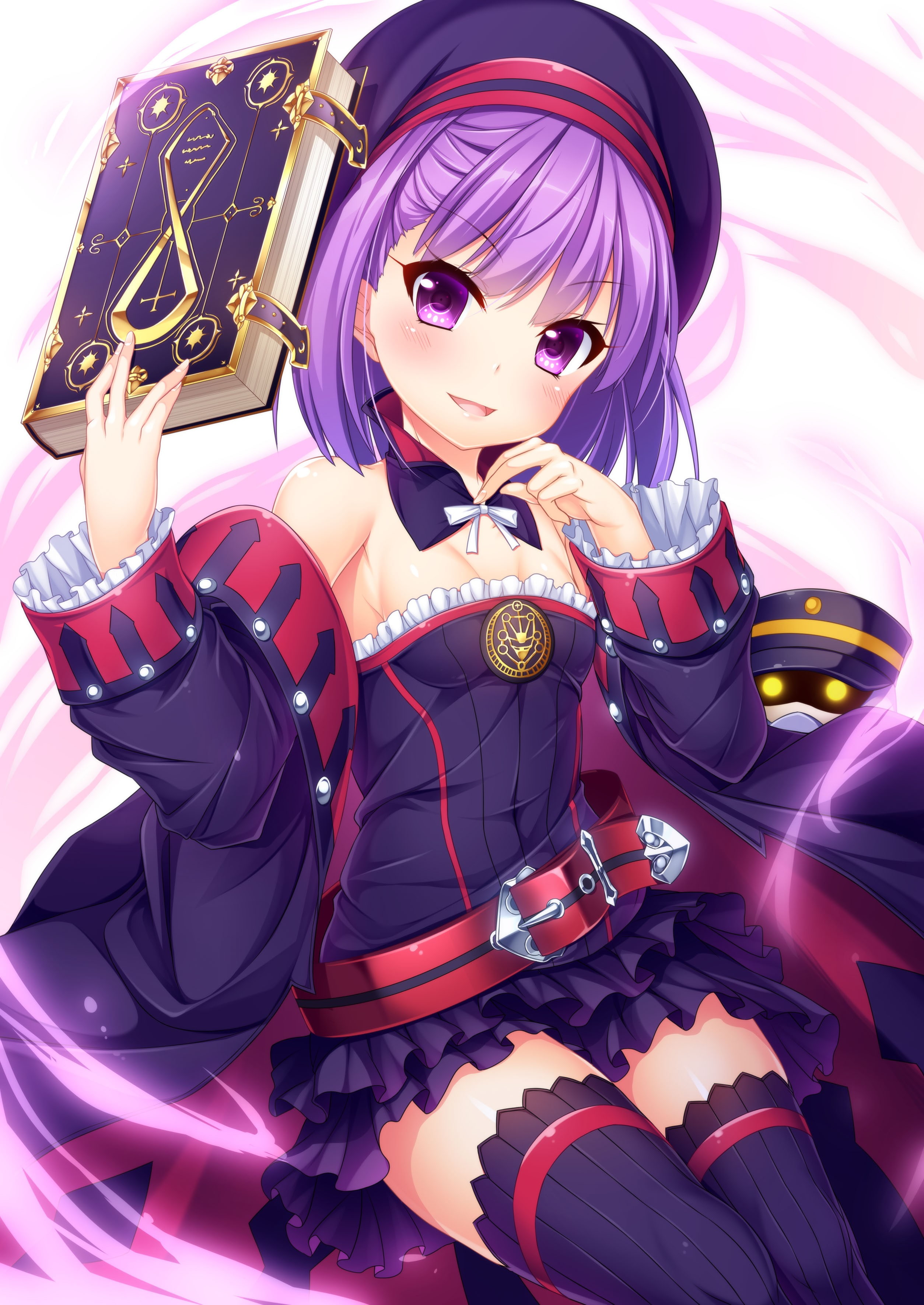 beautiful woman, Fate/Grand Order, females, purple hair, jewelry, art and craft, beauty, fashion, clothing, arts culture and entertainment, 2K, witch, Phone HD Wallpaper