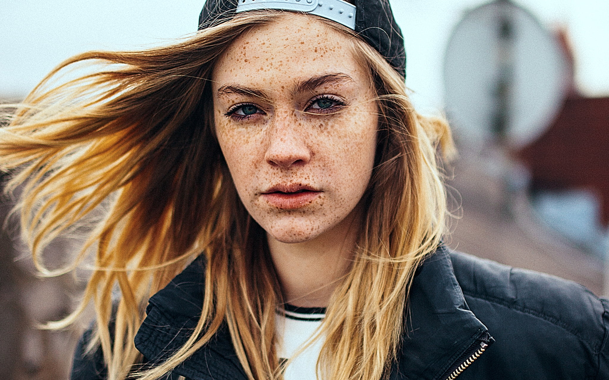 beauty, headshot, body part, beautiful woman, portrait, long hair, looking at viewer, one person, women, front view, wind, young women, lifestyles, hood - clothing, HD Wallpaper