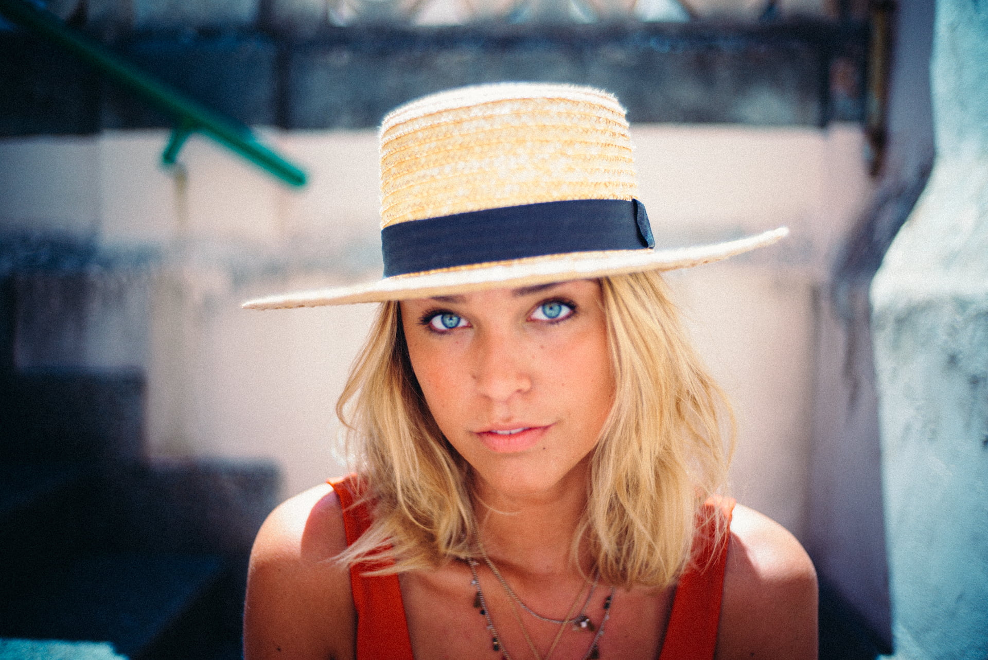 model, hat, blonde, André Josselin, 1080P, women, HD Wallpaper