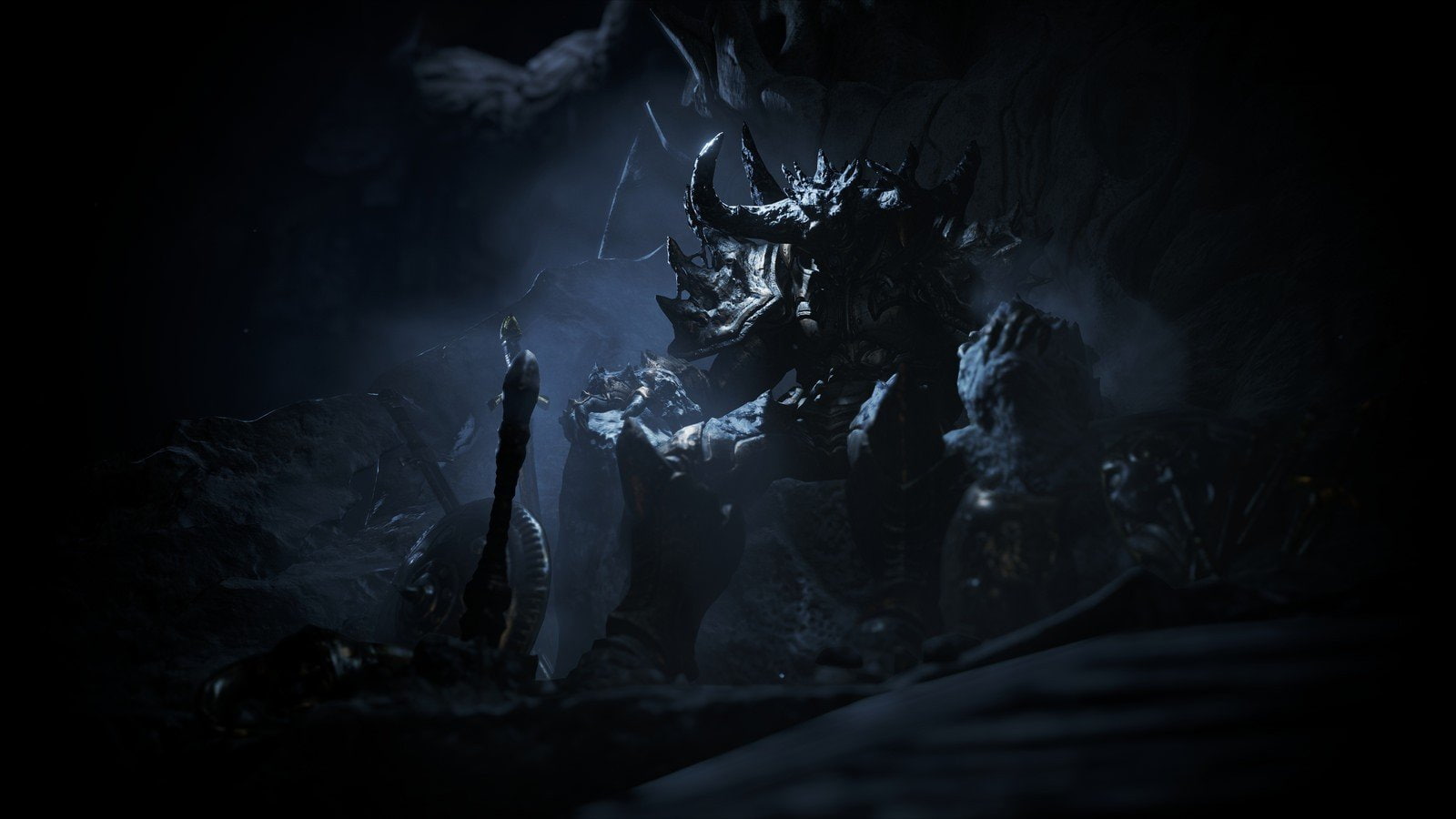 720P, rocks, king, demon, Dark, weapon, Devil, Nails, horns, HD Wallpaper