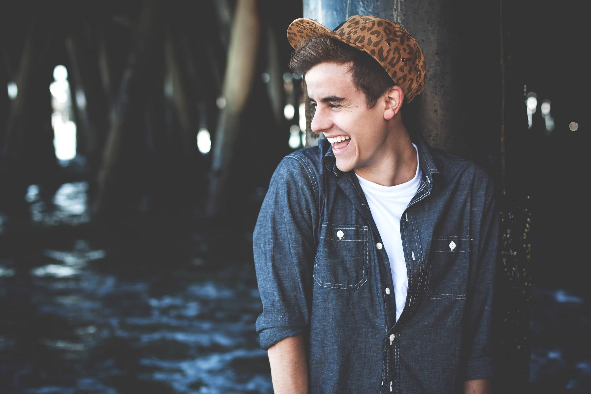 caucasian Ethnicity, beauty, hat, clothing, brown Hair, chambray, people, city Life, cool Attitude, fashion Model, men, shirt, fashionable, funky, celebrity, HD Wallpaper