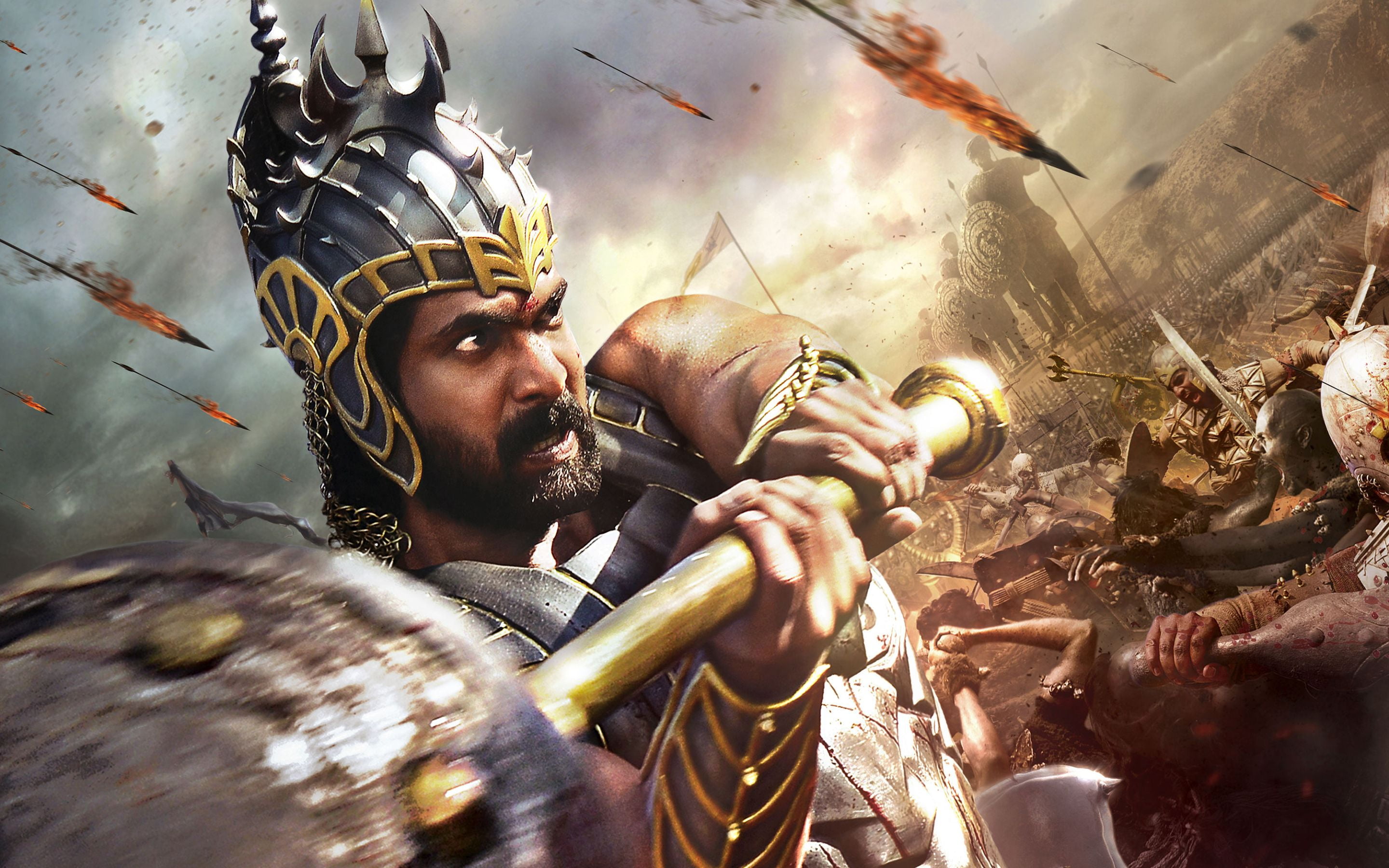 males, weapon, rana, bhallala, men, young men, Bollywood Movies, man, baah, musical instrument, bollywood, one person, adult, music, daggubati, day, nature, HD Wallpaper